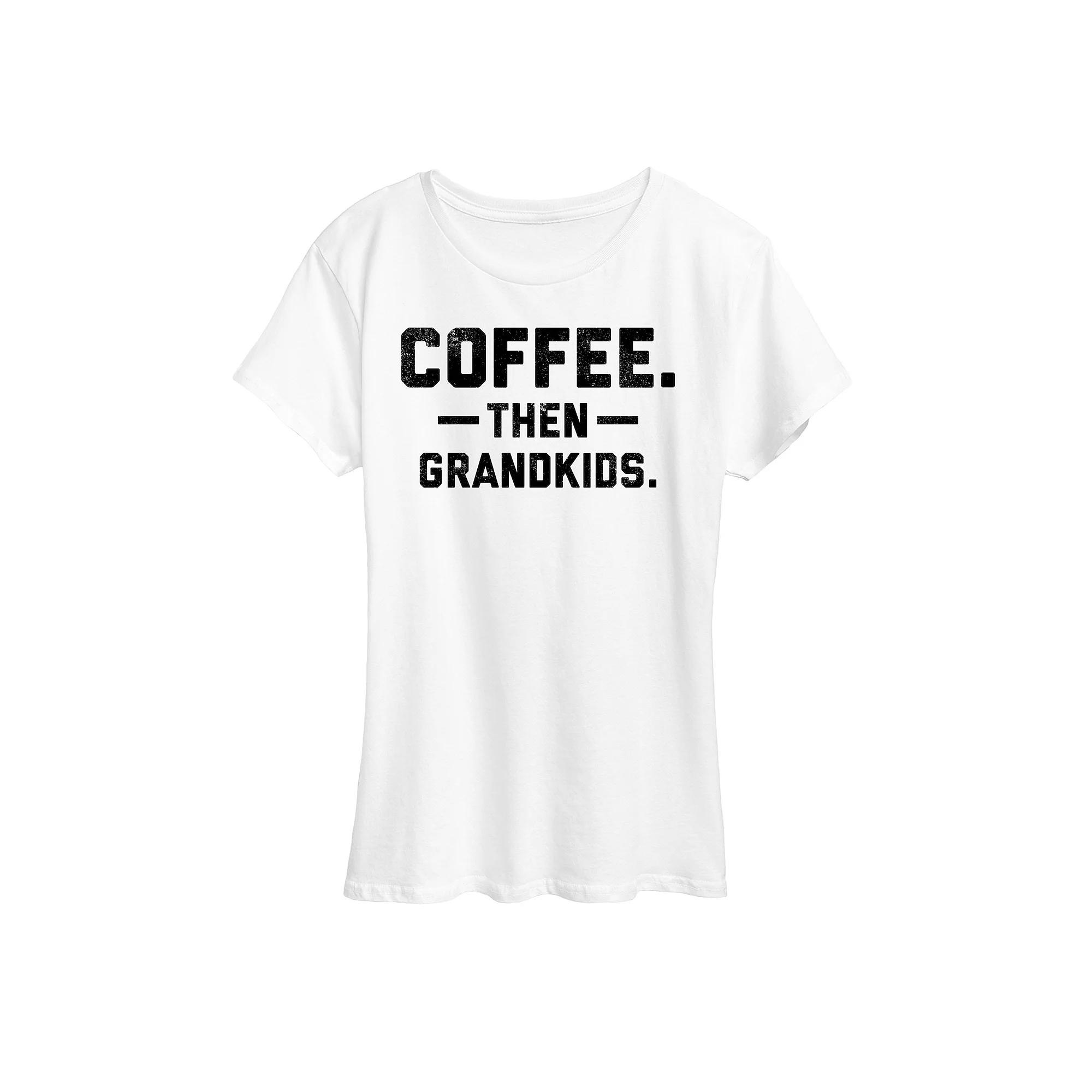 Women's Coffee Then Grandkids Graphic Tee,  Product Image