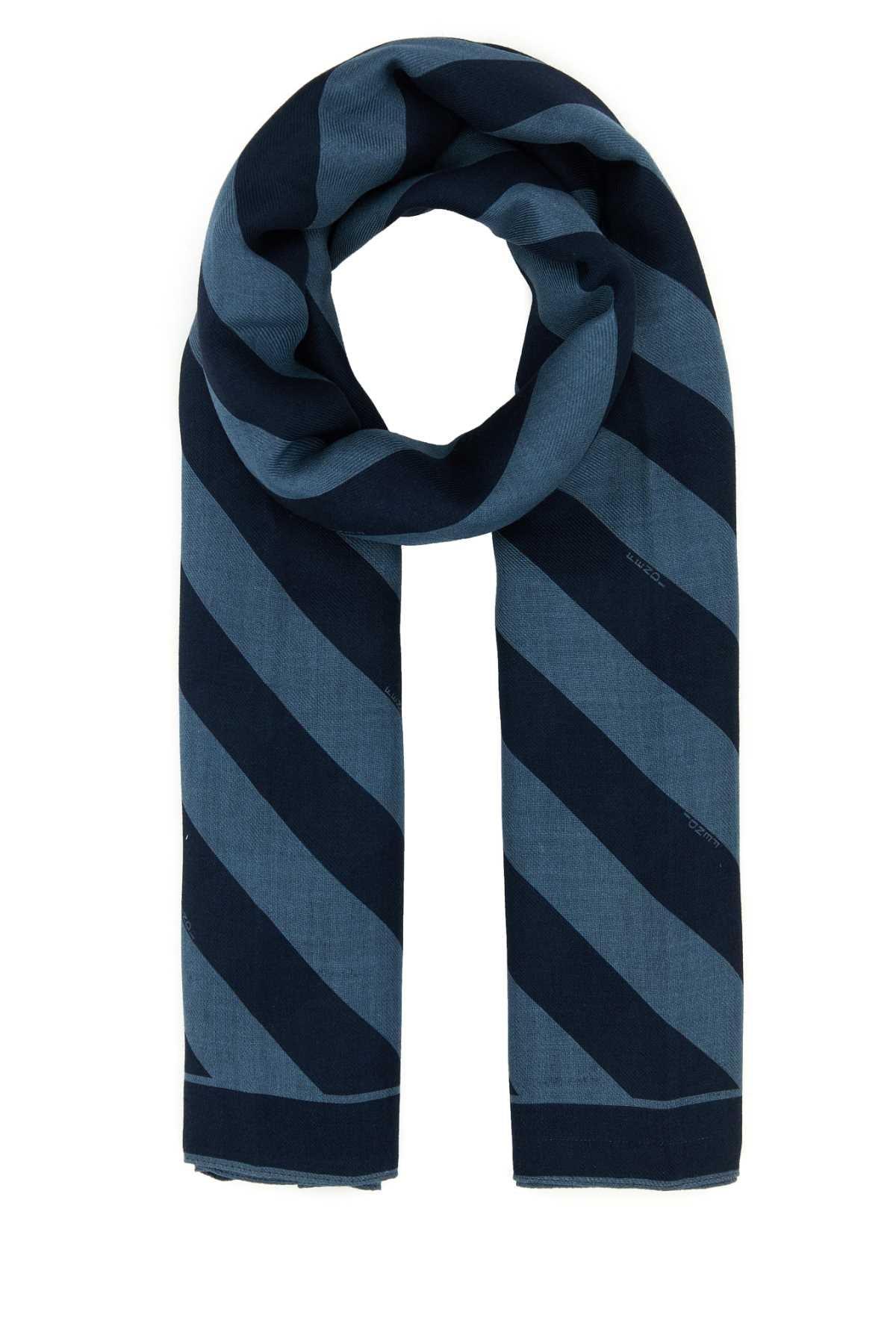 FENDI Men Embroidered Wool And Linen Scarf In Multicolor Product Image