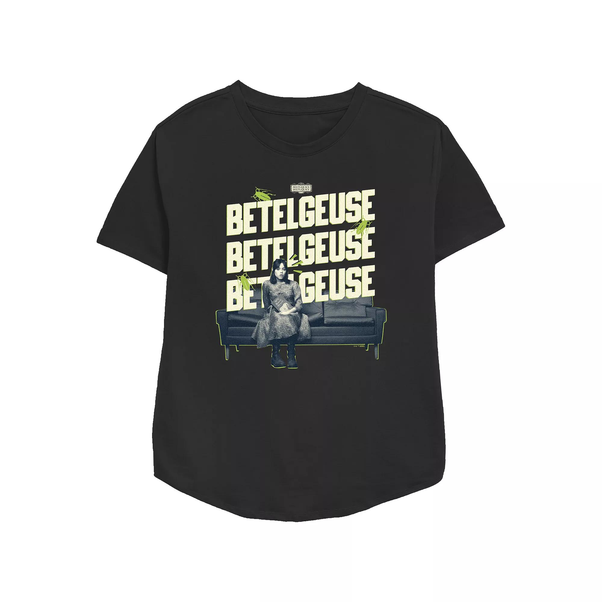 Women's Beetlejuice 2 Astrid On A Couch Relaxed Fit Graphic Tee,  Product Image