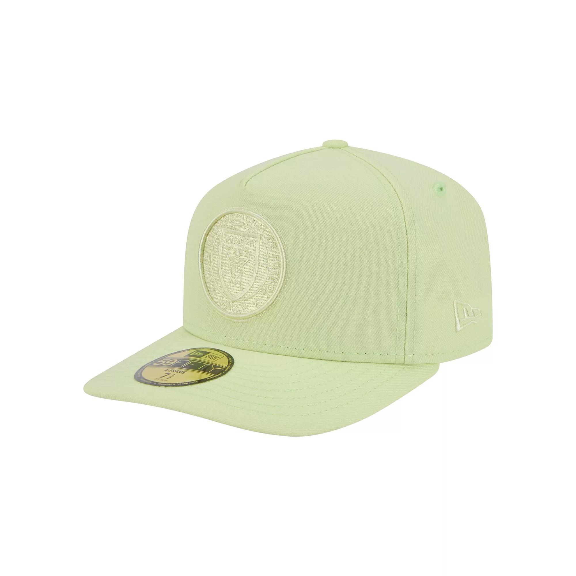 Men's New Era Green Inter Miami CF Color Pack A-Frame 59FIFTY Fitted Hat,  Product Image