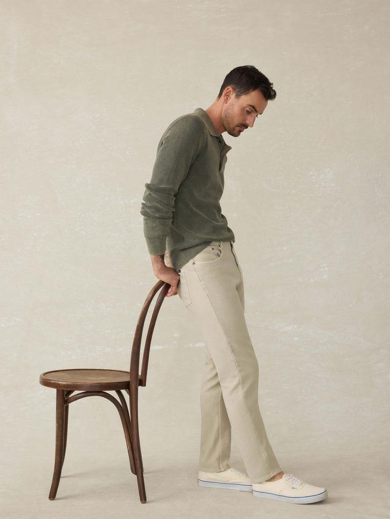 Stretch Terry 5-Pocket Pant - Stone Product Image