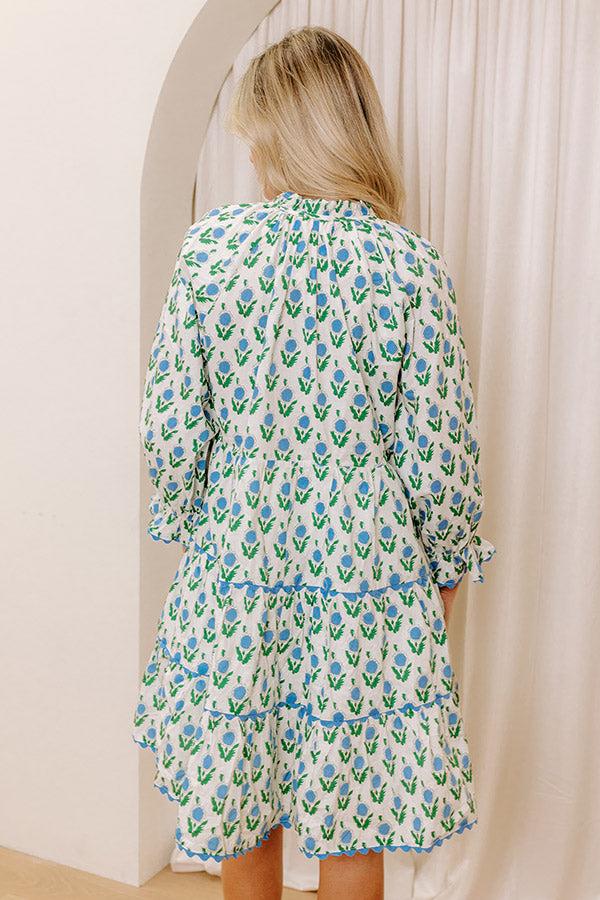 Playful Pursuits Floral Mini Dress in Sky Blue Product Image