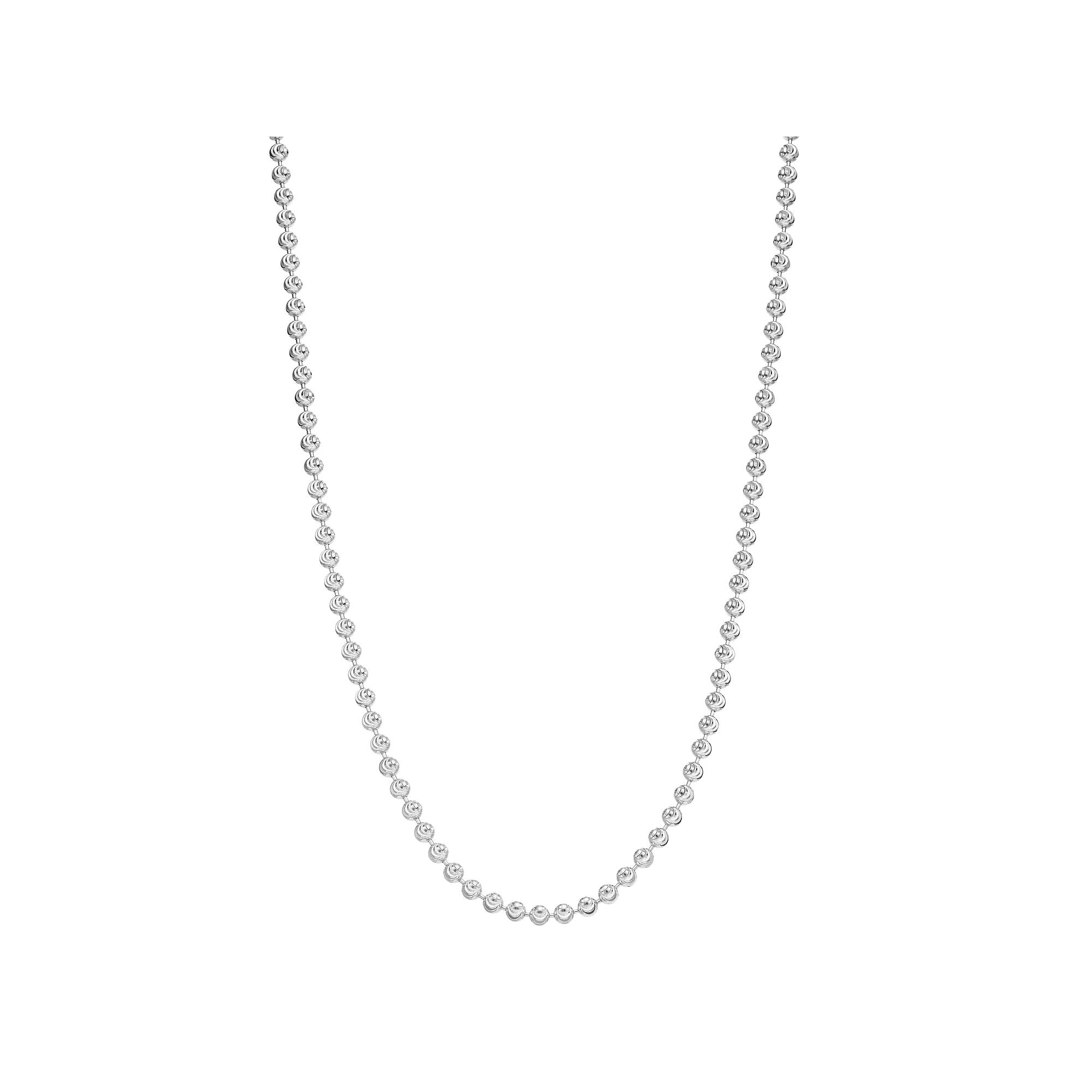 Sterling Silver Moon Cut Beaded 20 in. Necklace, Women's, Size: 20" Product Image
