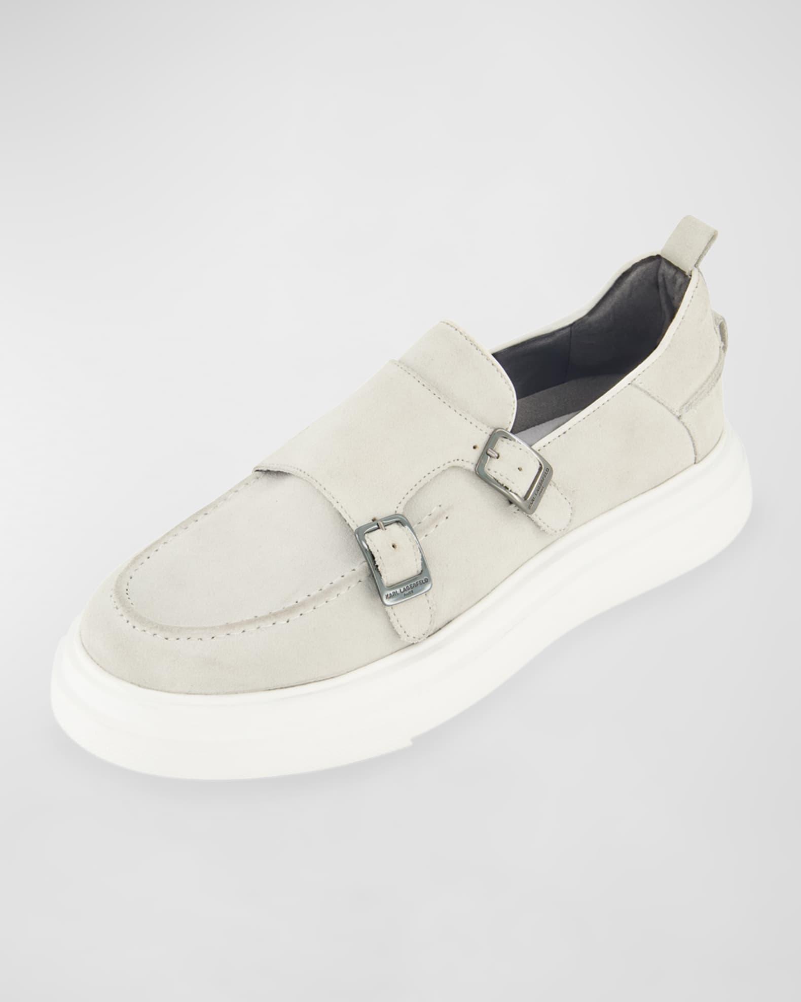 Men's Sneaker-Sole Suede Double-Monk Loafers Product Image
