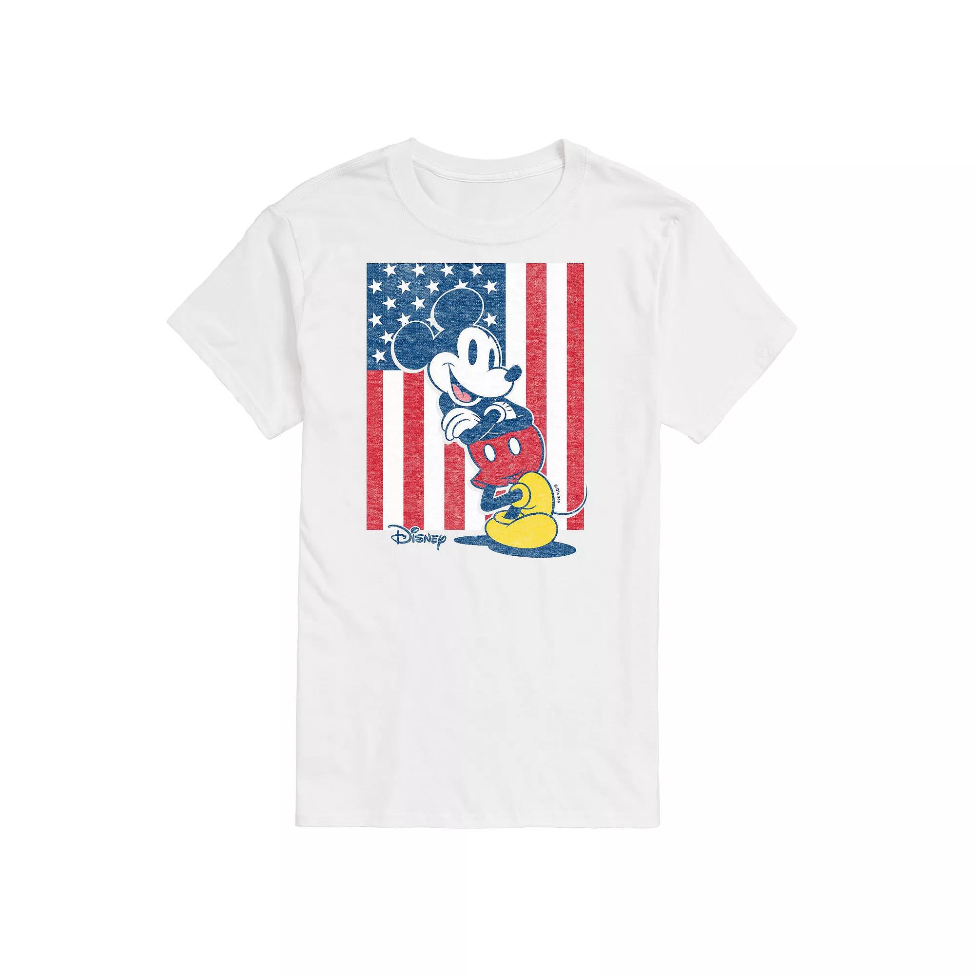 Disney's Mickey Mouse Big & Tall American Flag Graphic Tee, Men's,  Product Image