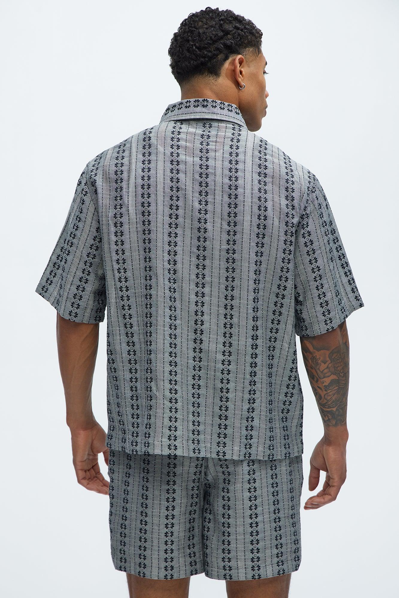 Denali Floral Short Sleeve Button Up - Black/combo Product Image