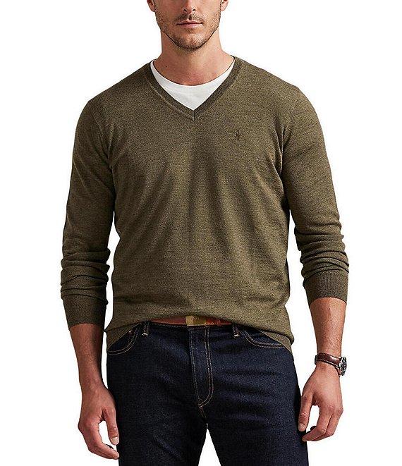 Polo Ralph Lauren Big & Tall Washable Wool V-Neck Sweater Product Image