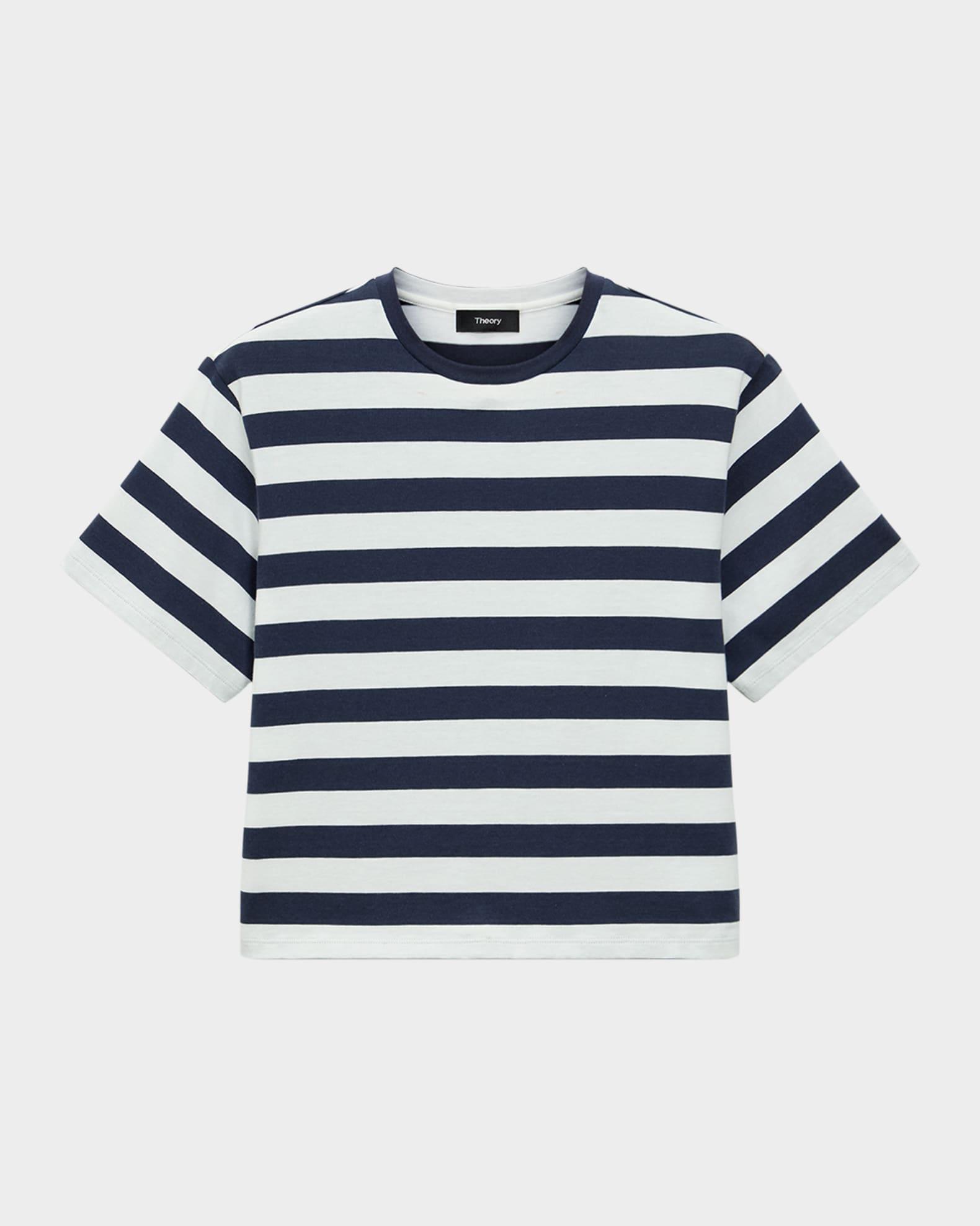 Stripe Boxy Crewneck Tee Product Image