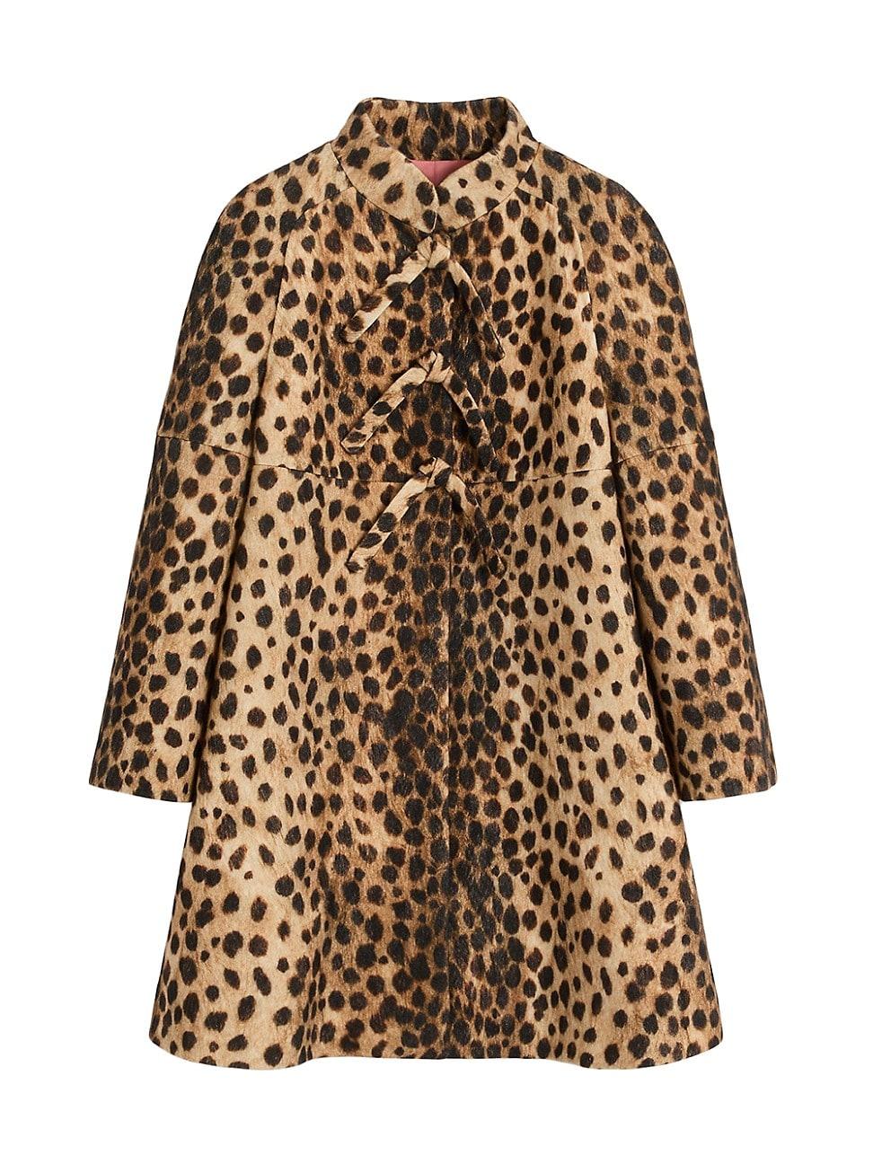 Womens Jaguar Spots Printed Wool Cloth Coat Product Image