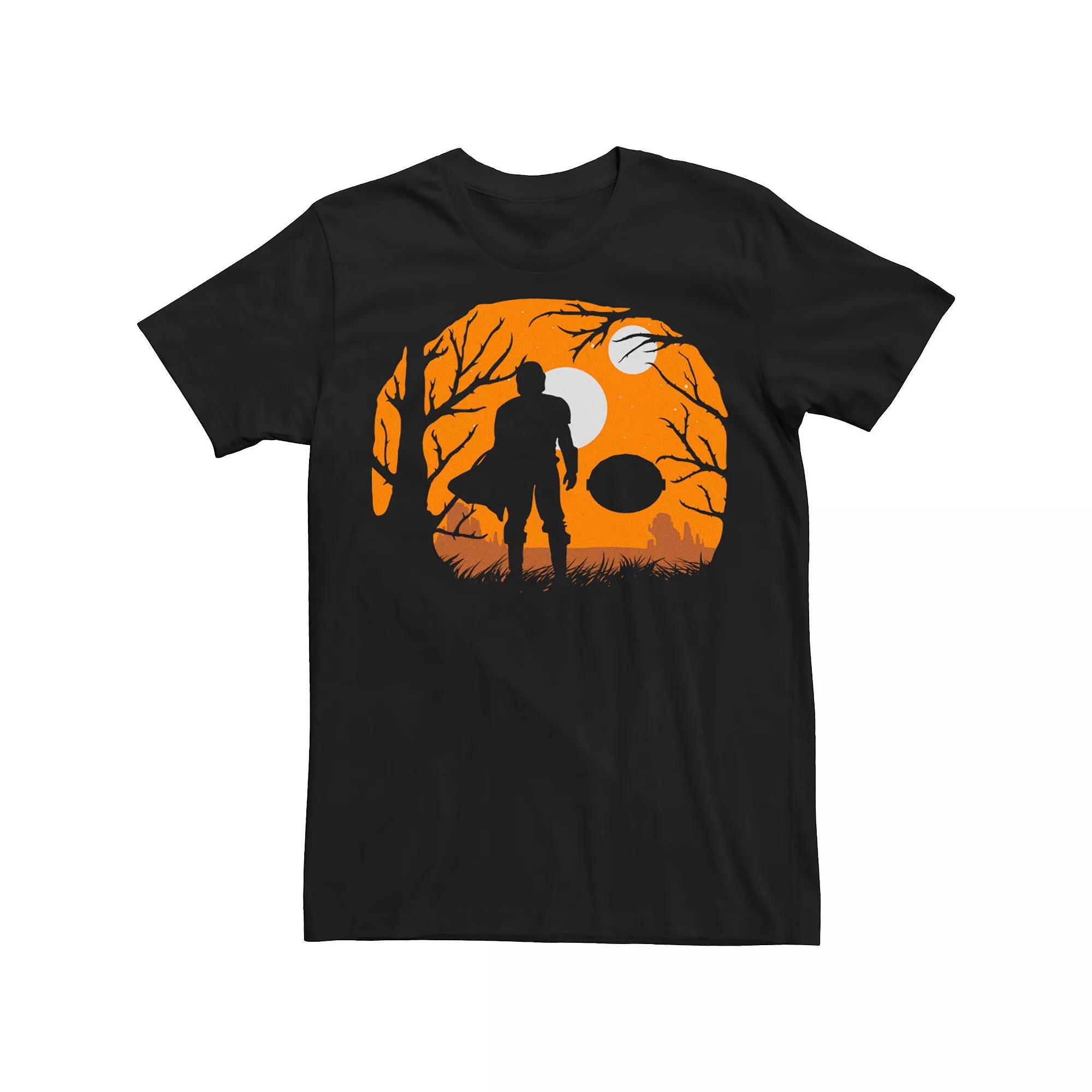 Men's Star Wars The Mandalorian Halloween Moons Silhouette Tee, Size: Large, Black Product Image