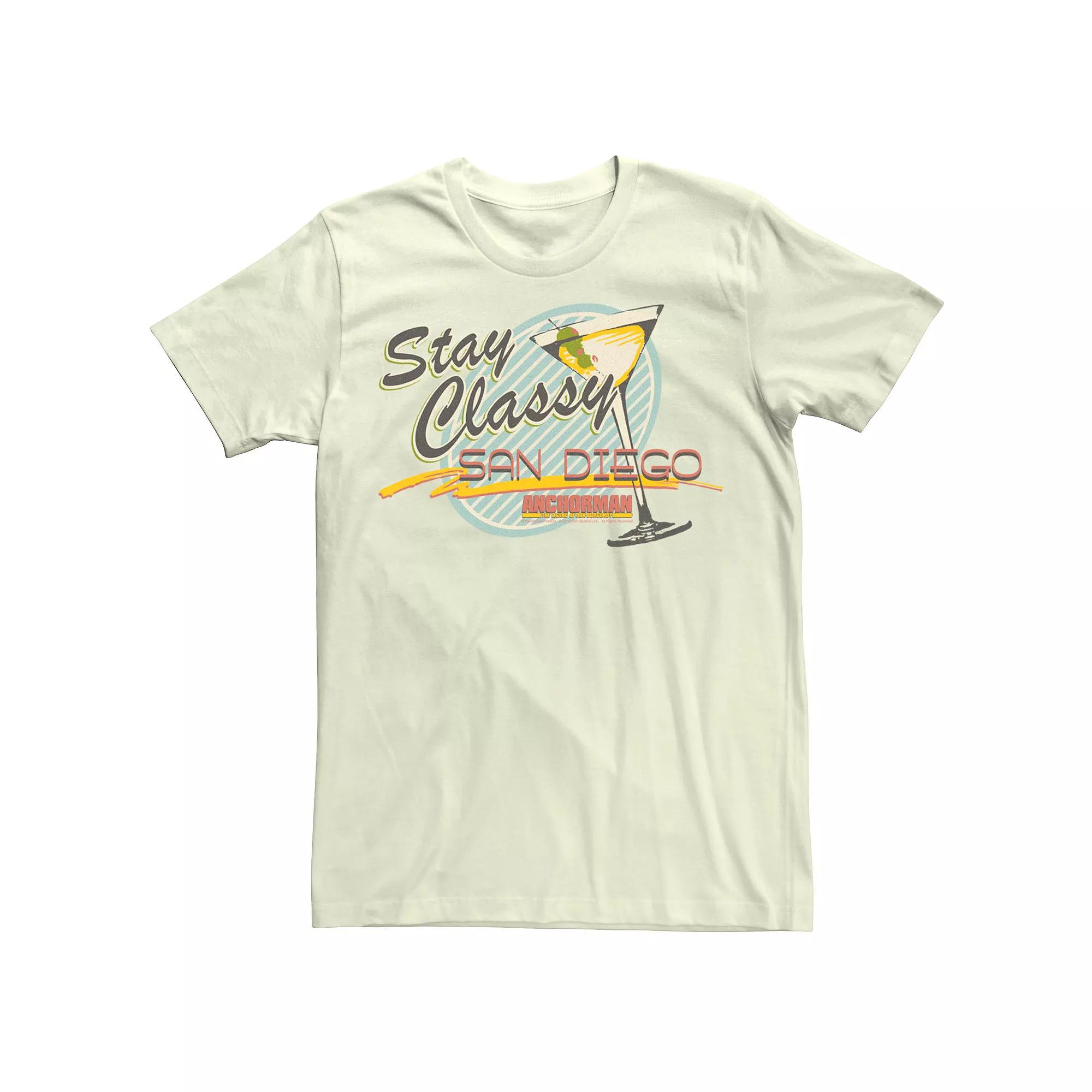 Men's Anchorman Stay Classy San Diego Martini Glass Tee,  Product Image