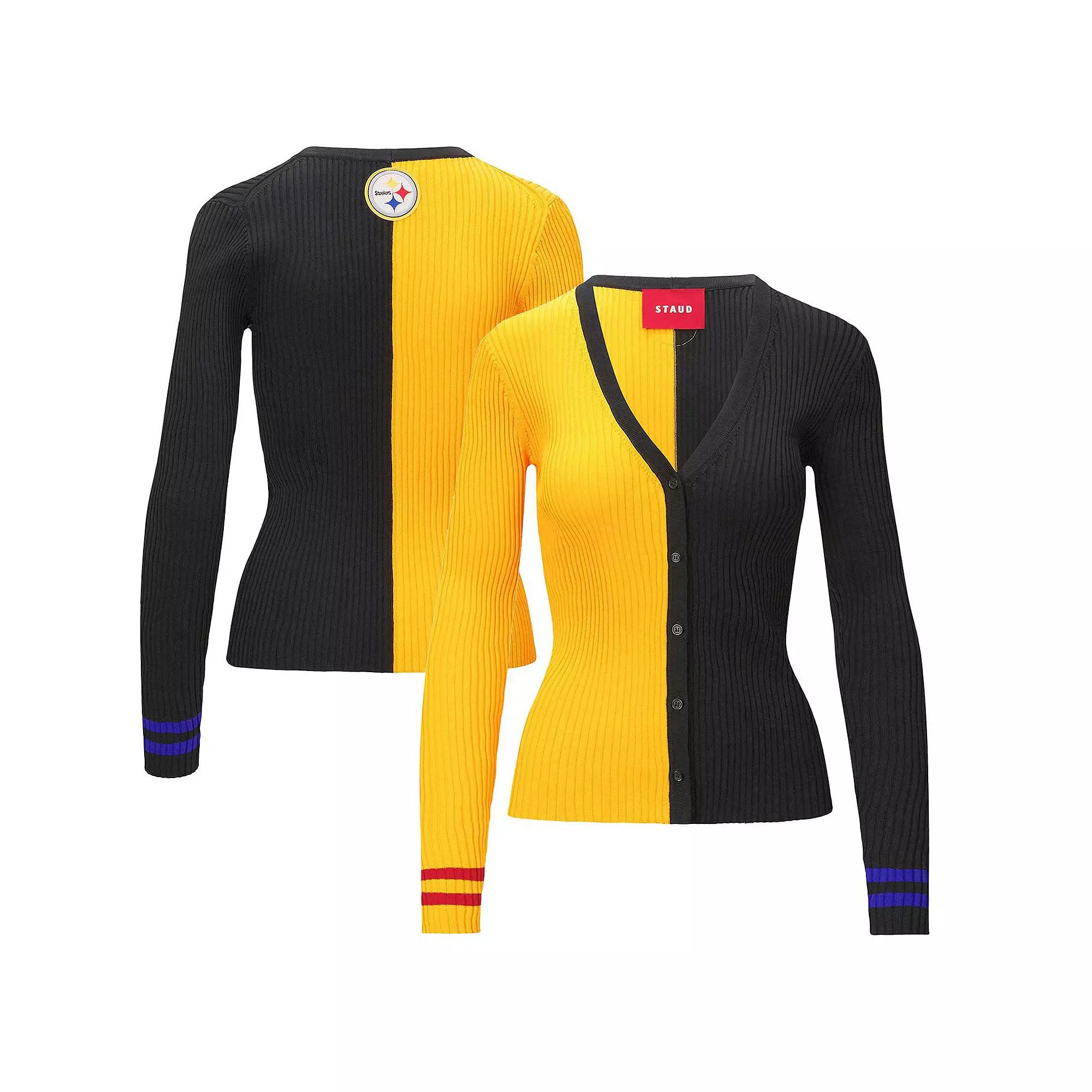 Women's STAUD Gold/Black Pittsburgh Steelers Cargo Sweater, Size: Medium Product Image