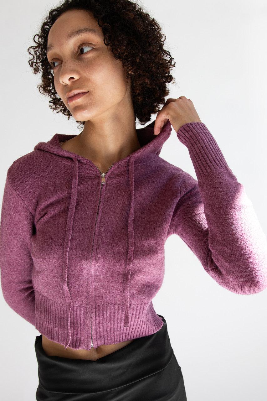 Crop Zip Up Hoodie Sweater Product Image