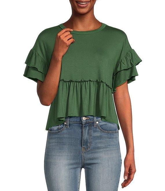 Originality Short Sleeve Peplum Top Product Image
