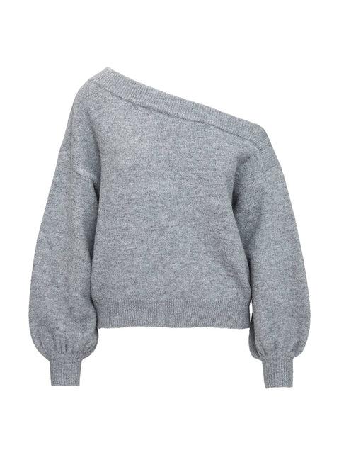 Noble Off The Shoulder Sweater Grey Product Image