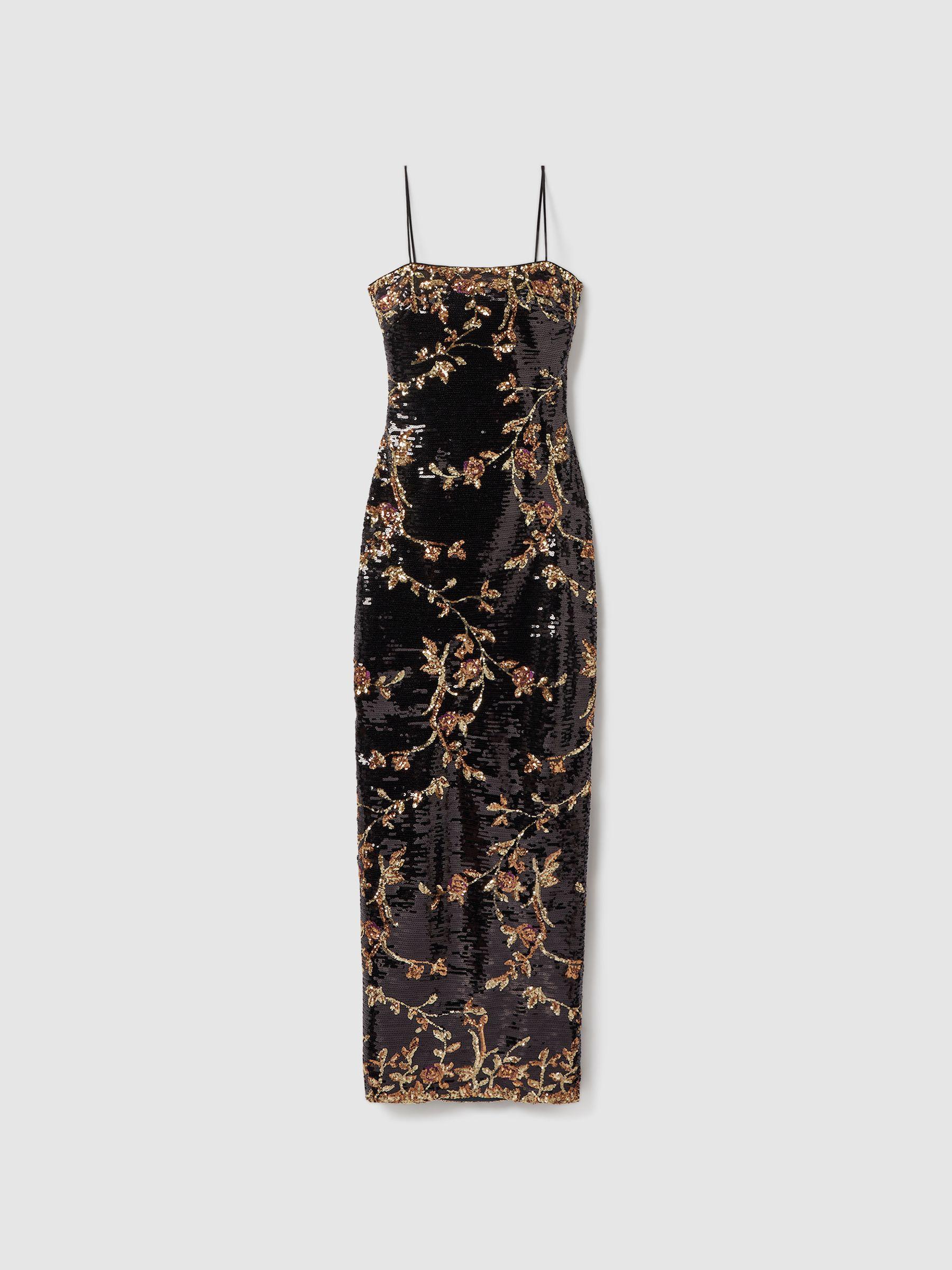 Halston Sequin Maxi Dress in Multi Product Image