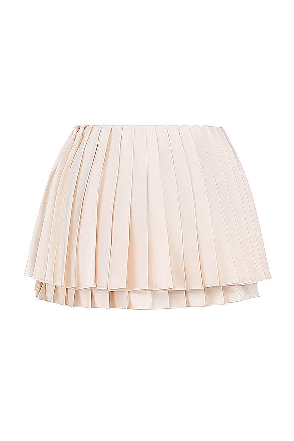 Emira  ivory pleated mini skirt Product Image