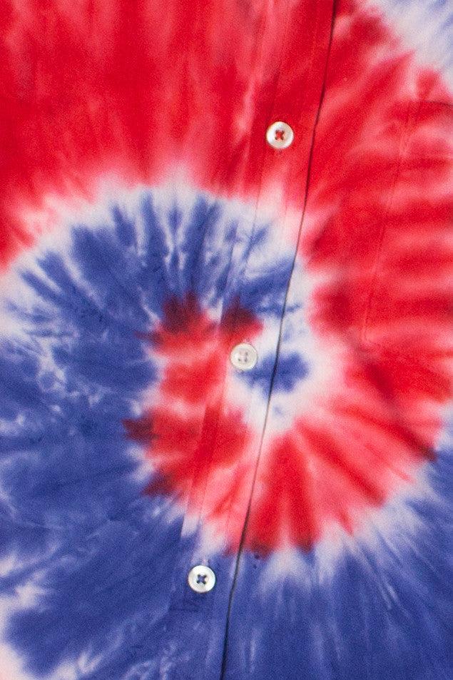 Rayon Tie Dye Button Up Shirt Product Image