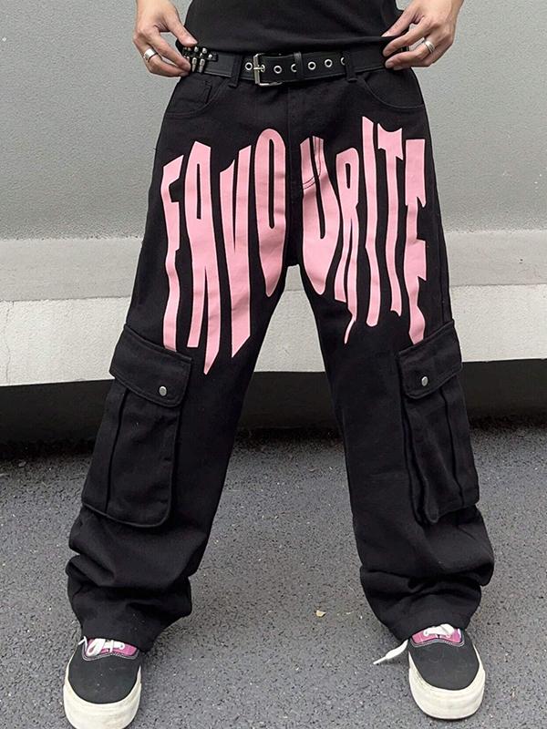 Men's Monogrammed Loose Jeans Product Image