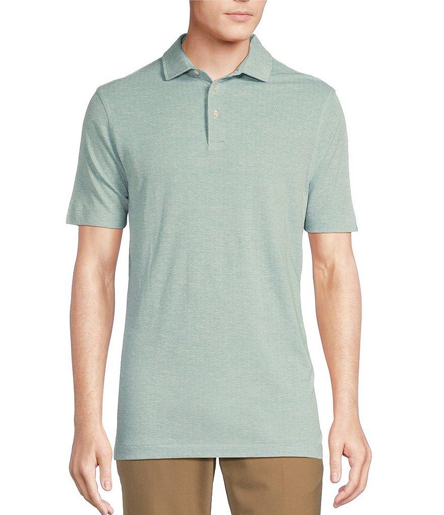 Daniel Cremieux Signature Label Jersey Solid Textured Jacquard Short Sleeve Polo Shirt Product Image