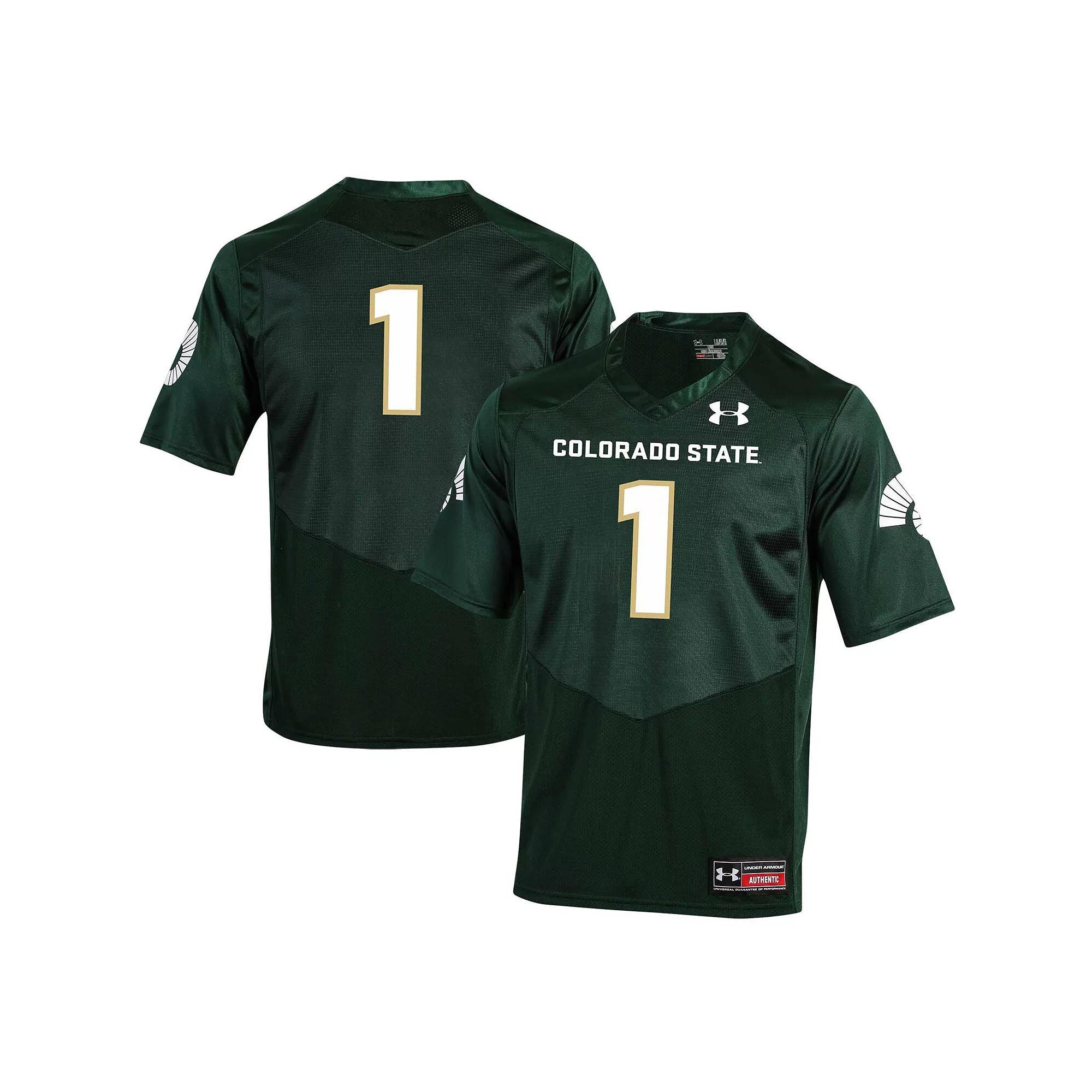 Men's Under Armour #1 Green Colorado State Rams Replica Football Jersey,  Product Image