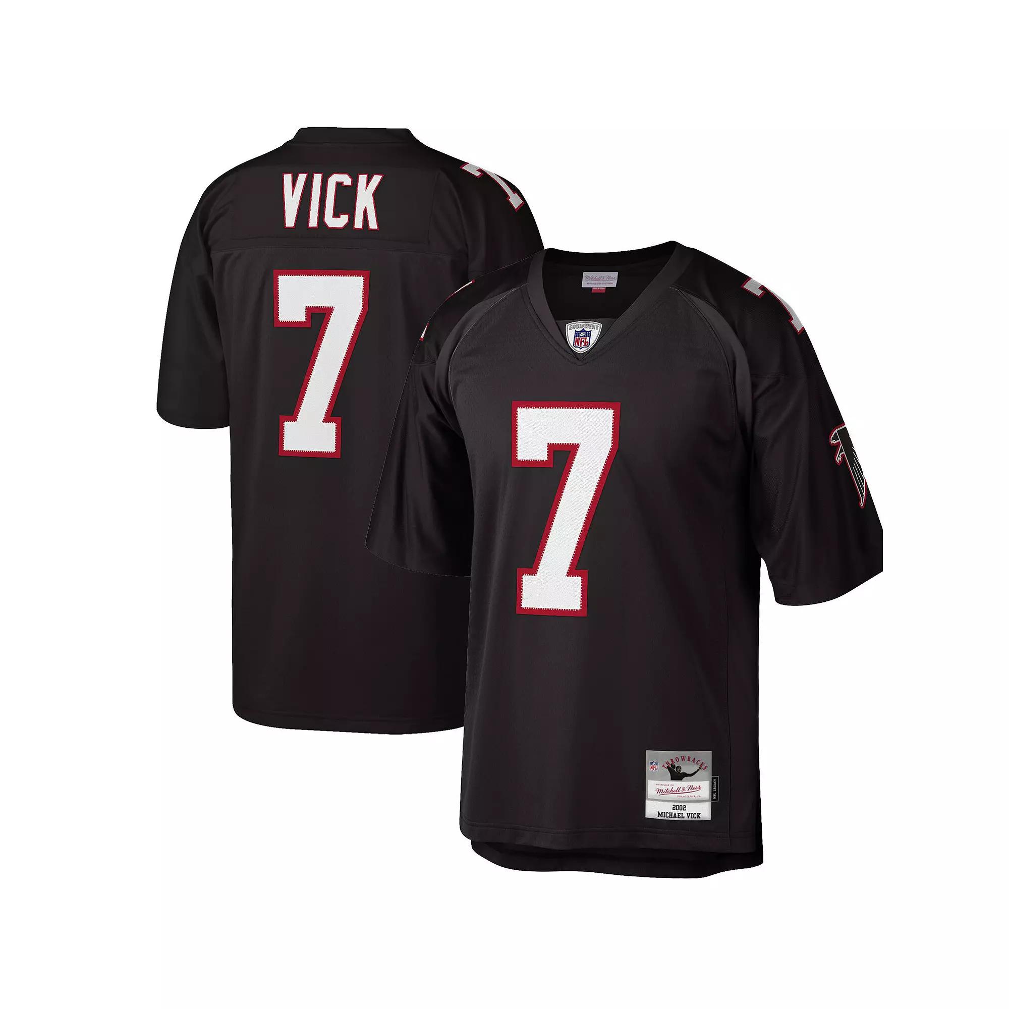 Men's Mitchell & Ness Michael Vick Black Atlanta Falcons Big & Tall 2002 Retired Player Replica Jersey,  Product Image