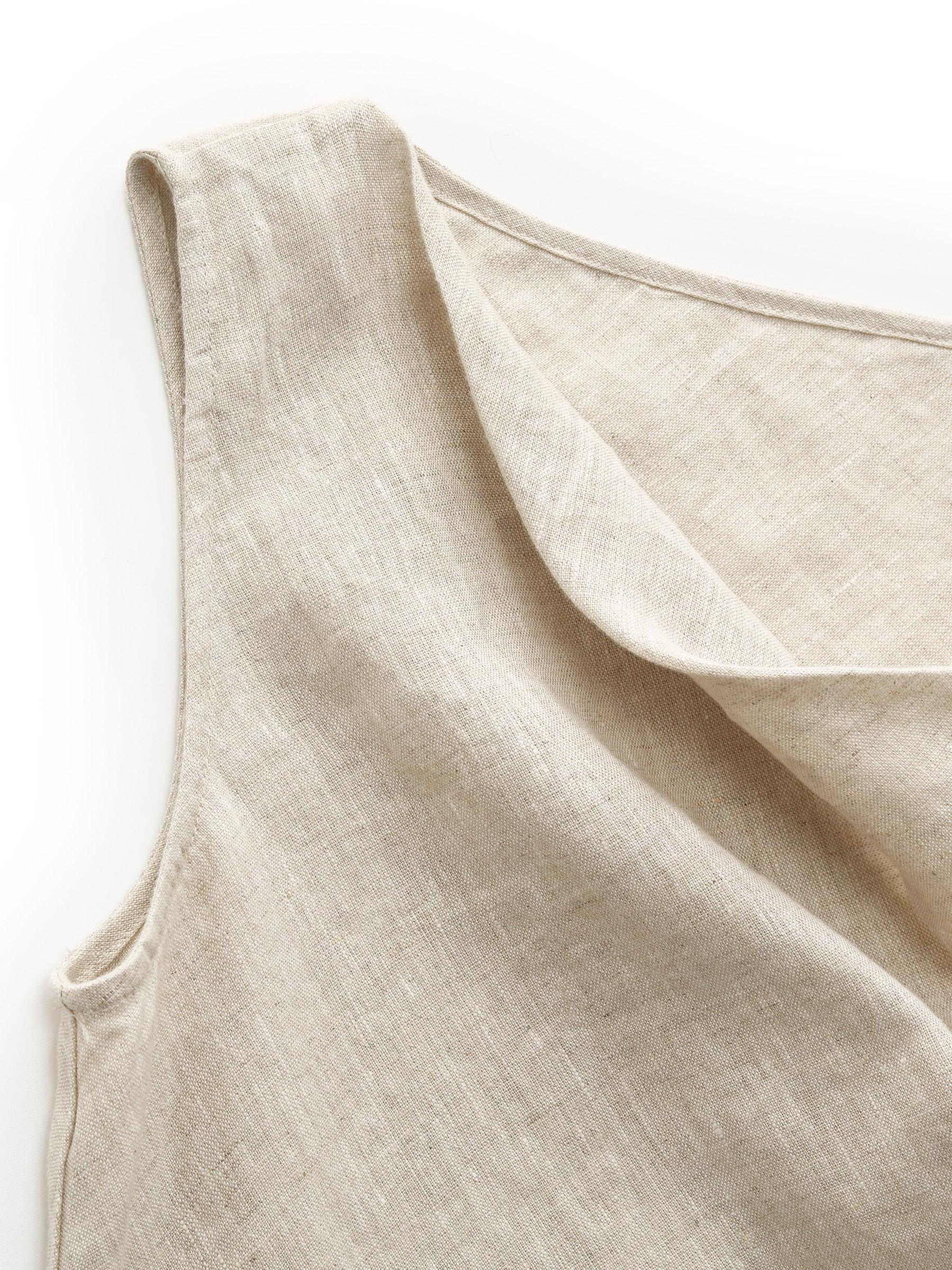 100% Linen Cowl Neck Women Tank Top Product Image