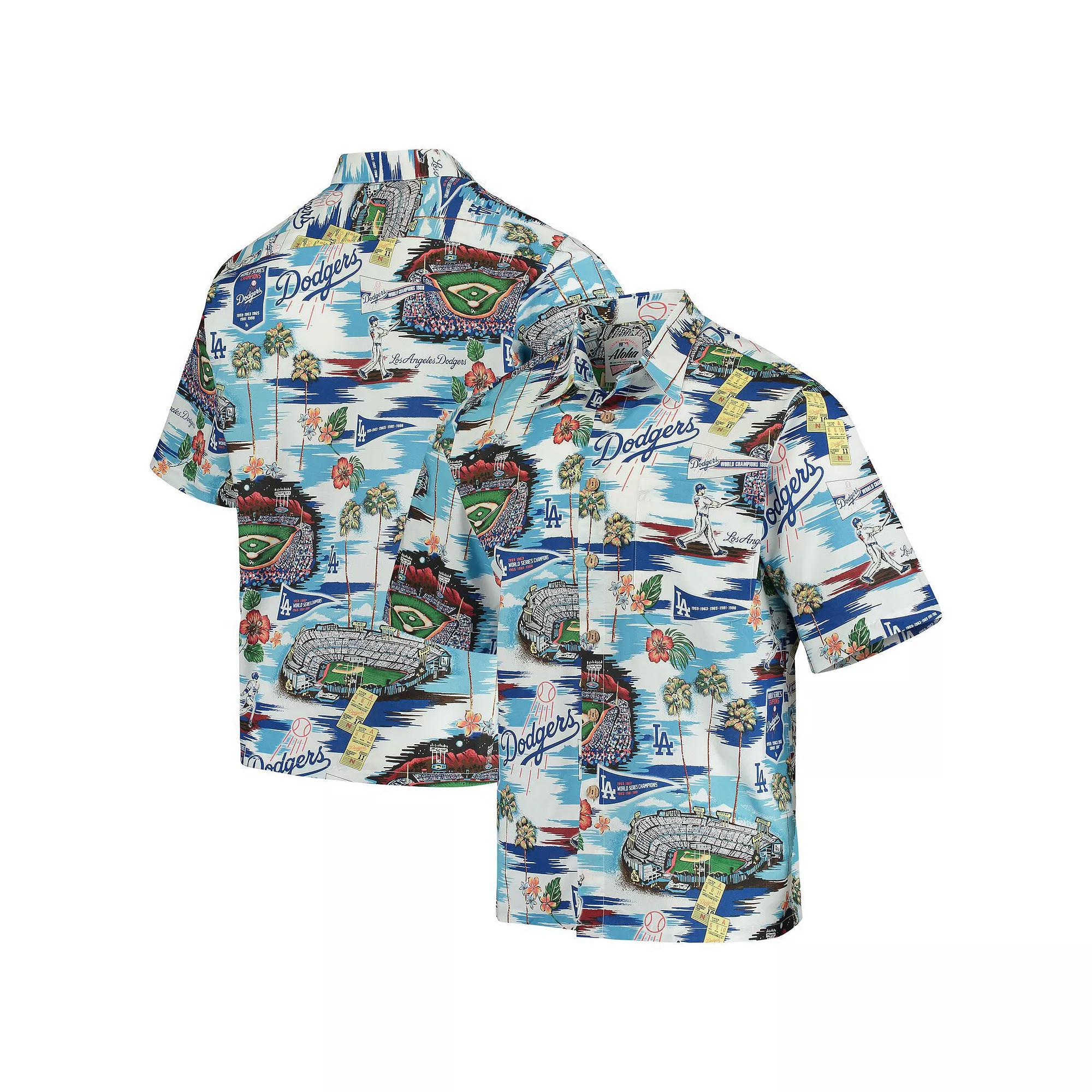 Los Angeles Dodgers Reyn Spooner Scenic Button-Up Shirt - Royal, Men's, Size: Small, Blue Product Image