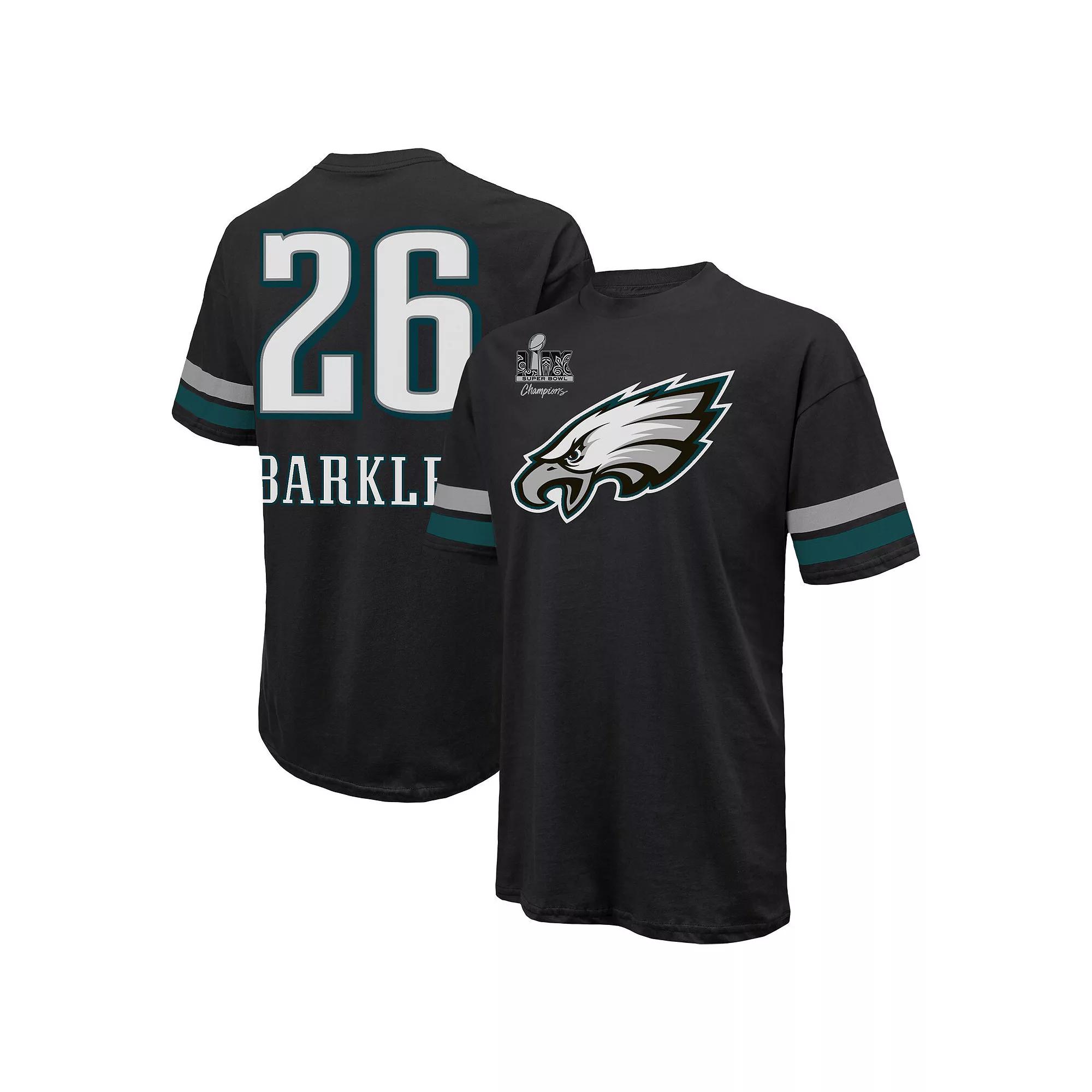 Men's Majestic Threads Saquon Barkley Black Philadelphia Eagles Super Bowl LIX Champions Oversized Player Name & Number T-Shirt, Size: XL Product Image
