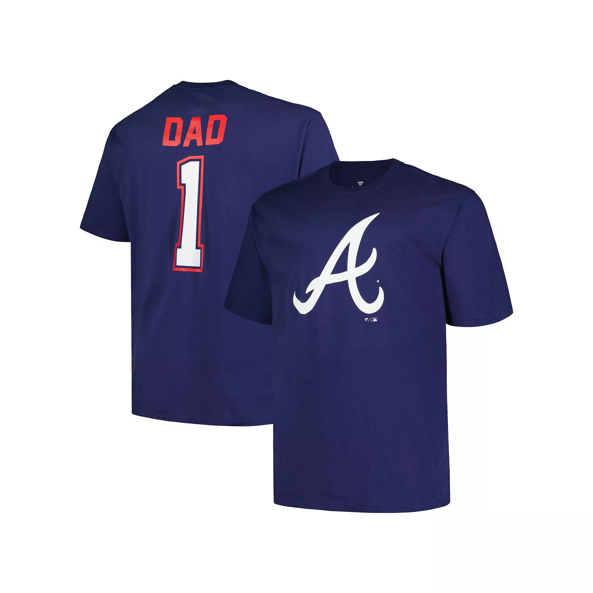Men's Profile Navy Atlanta Braves Big & Tall #1 Dad T-Shirt,  Product Image