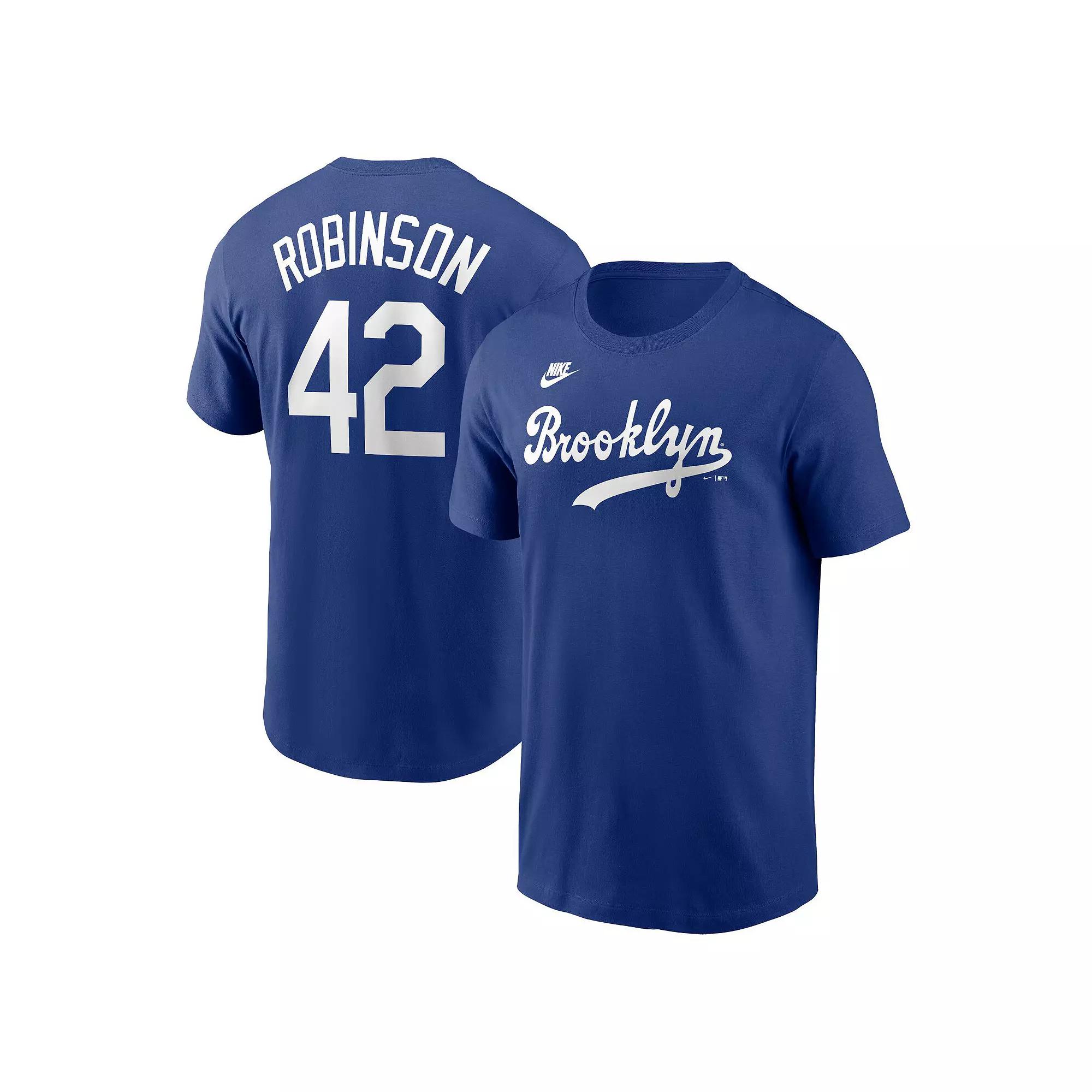 Men's Nike Jackie Robinson Royal Brooklyn Dodgers Cooperstown Collection Fuse Name & Number T-Shirt,  Product Image