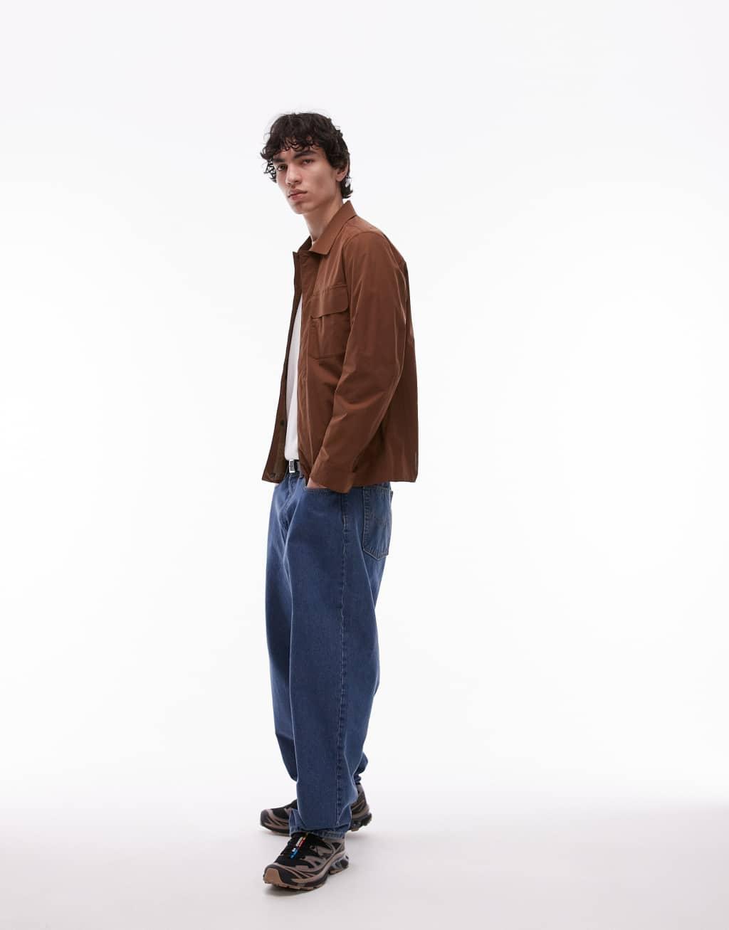 Mango performance breathable shacket in rust Product Image