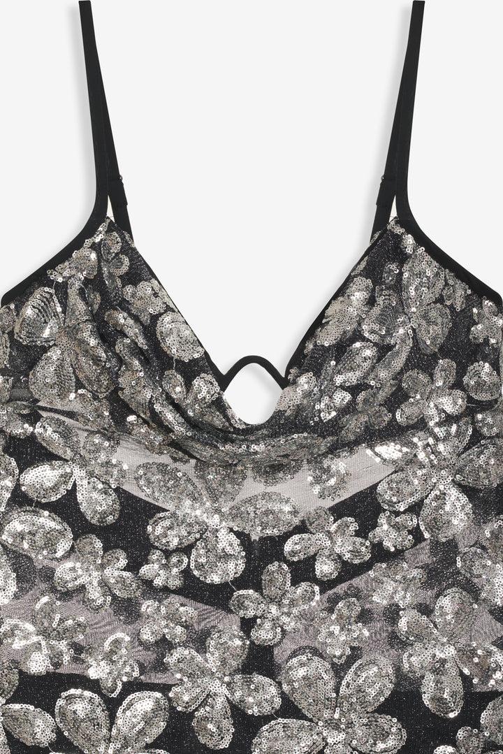 Colette Mini Dress — Silver Product Image