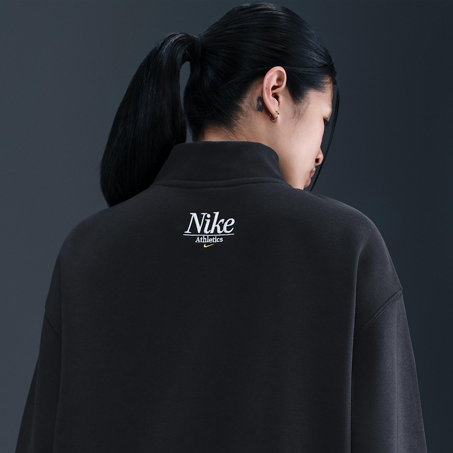 Womens Nike Sportswear Phoenix Fleece Oversized 1/4-Zip Long Sweatshirt | IH7804-323 Product Image