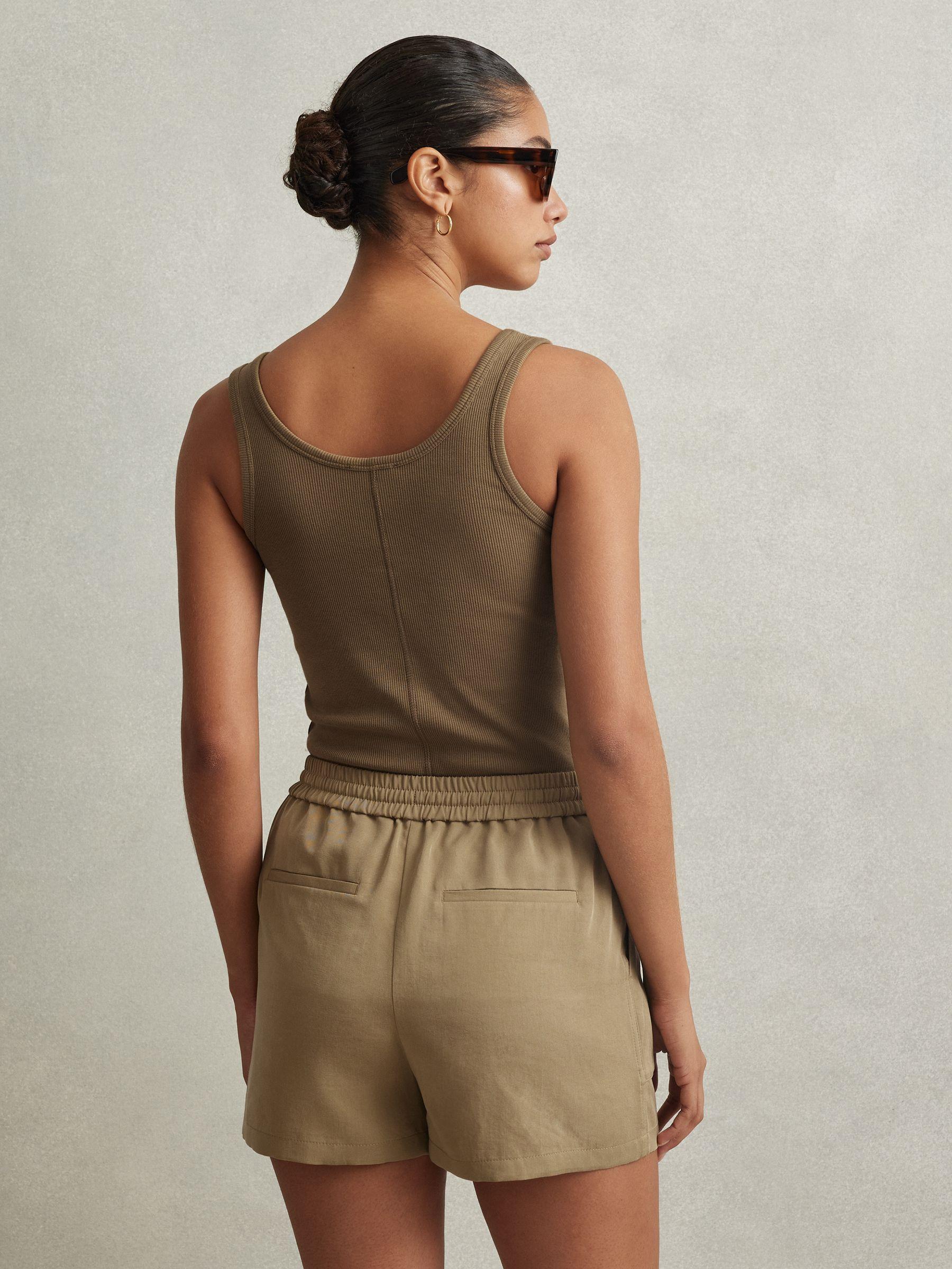 Drawstring Shorts with TENCEL™ Fibers in Khaki Product Image