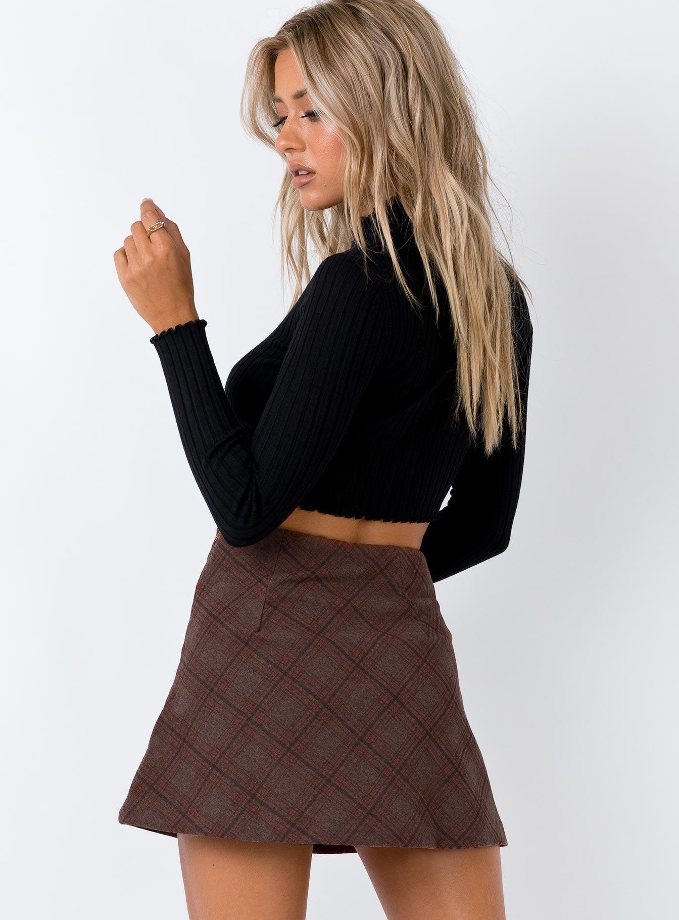 Fike Mini Skirt Brown Product Image