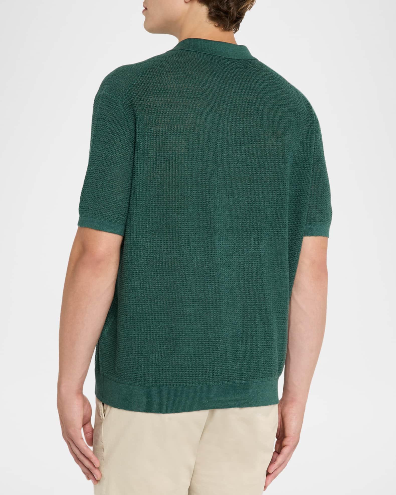 Men's Mesh Knit Linen Short-Sleeve Sweater Product Image