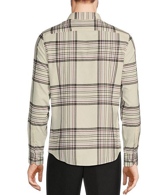 Murano Inflorescence Collection Slim Fit Plaid Long Sleeve Woven Shirt Product Image
