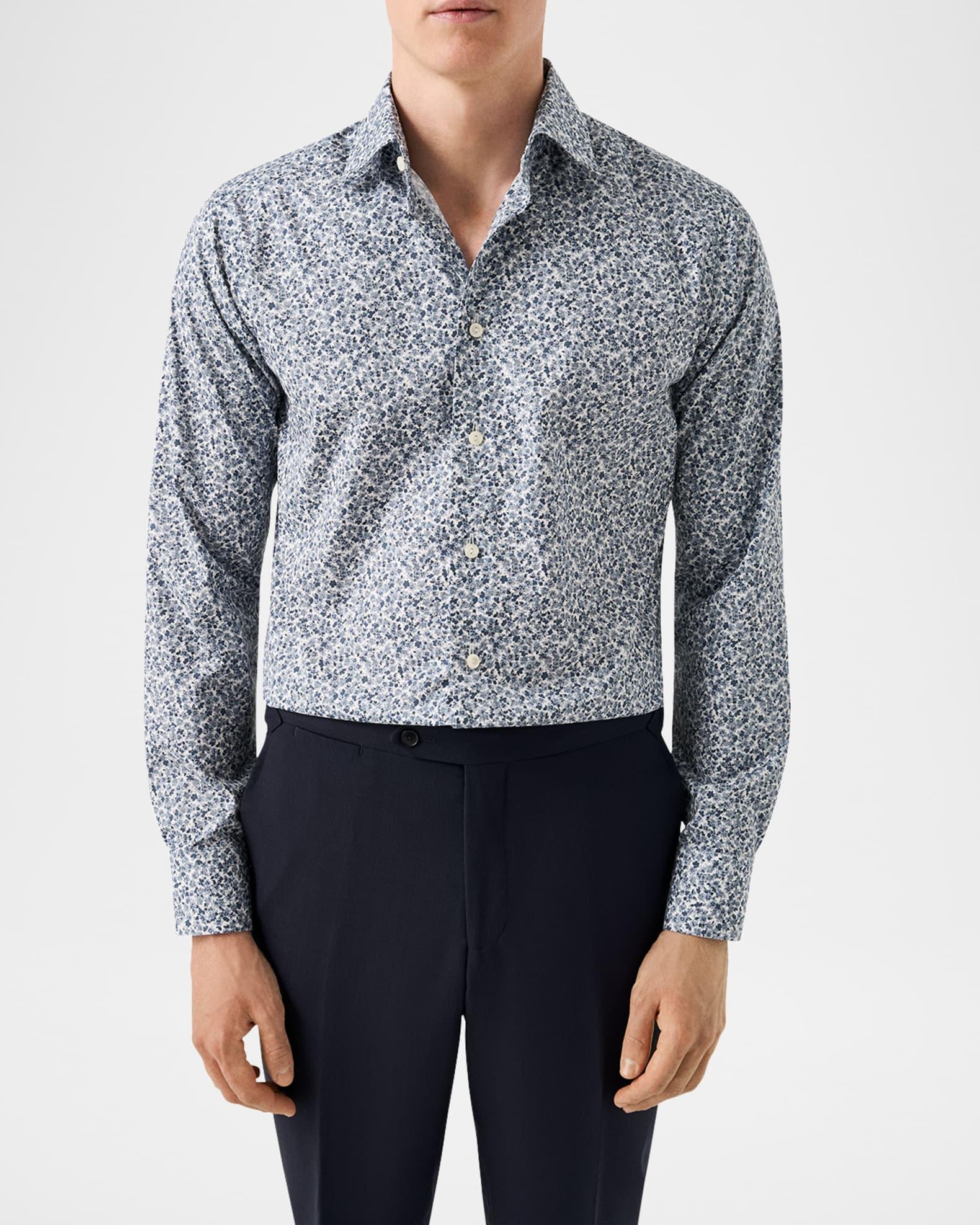 Men's Signature Floral Contemporary-Fit Dress Shirt Product Image