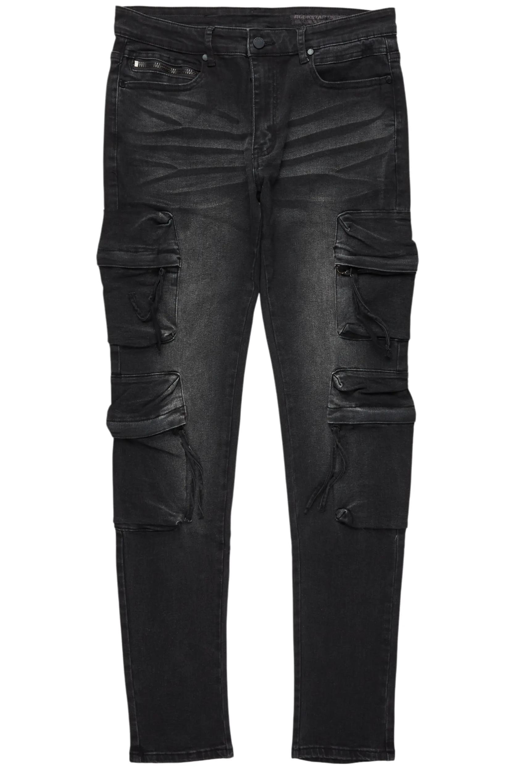 Rodion Dark Grey Slim Fit Cargo Jean Male Product Image