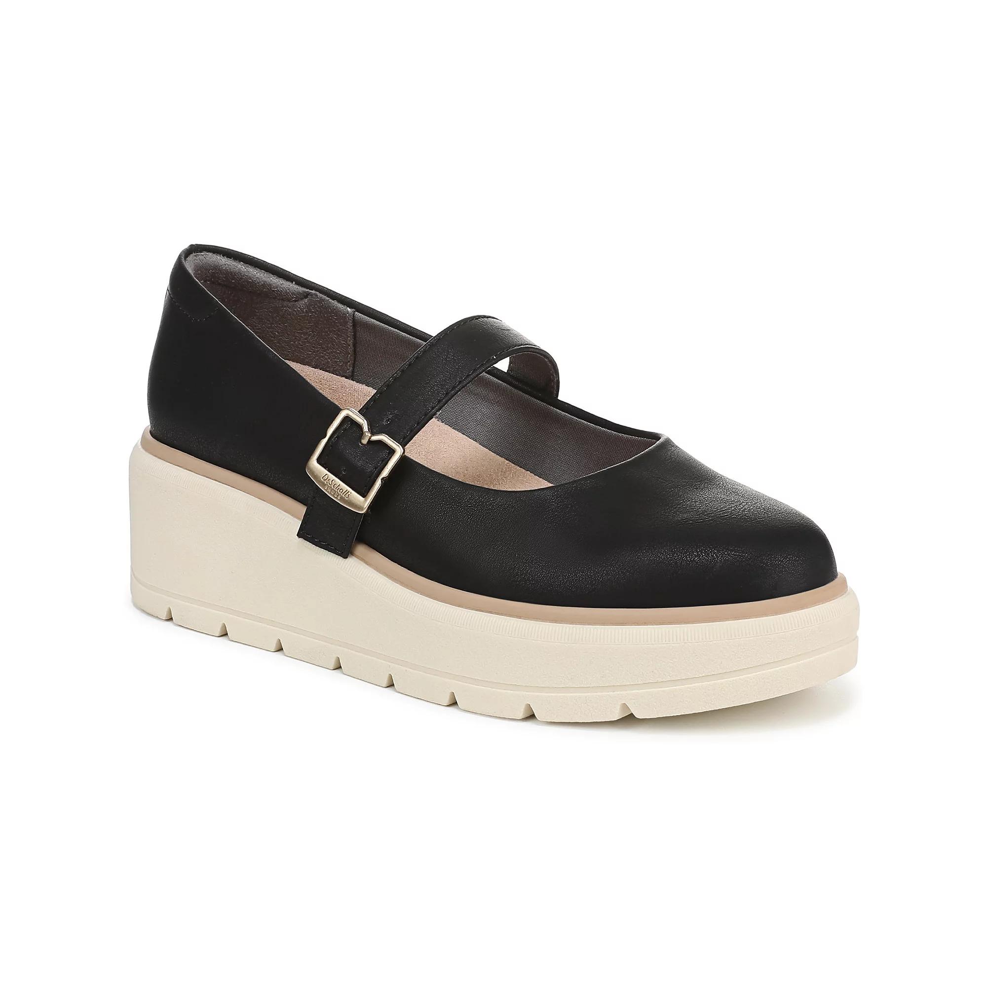 Dr. Scholl's Nice Day Max Women's Wedge Mary Janes, Size: 7.5, Black Tofu Product Image