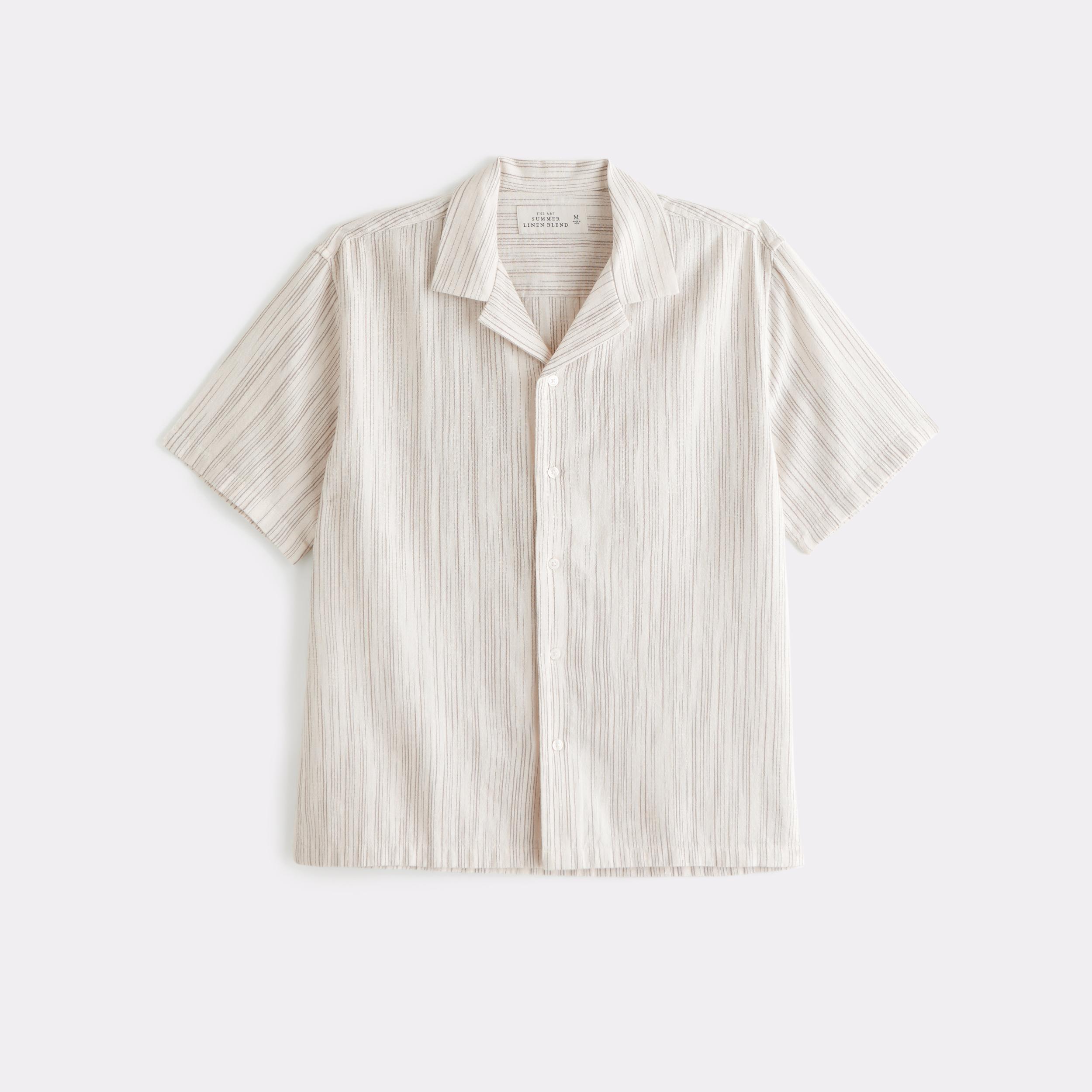 Camp Collar Summer Linen-Blend Shirt Product Image