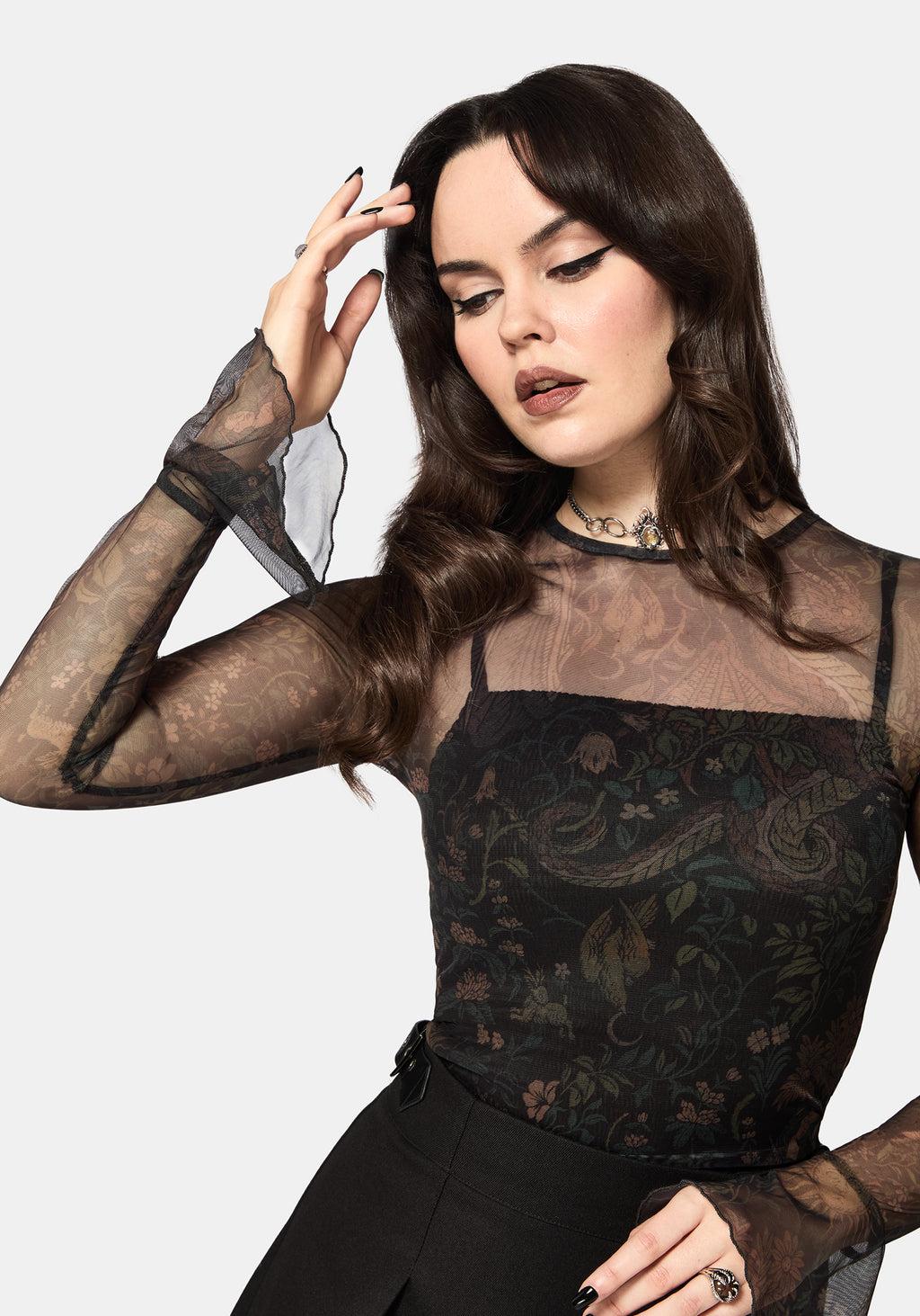 Haunt Medieval Print Wrap Midi Shirt Dress Product Image