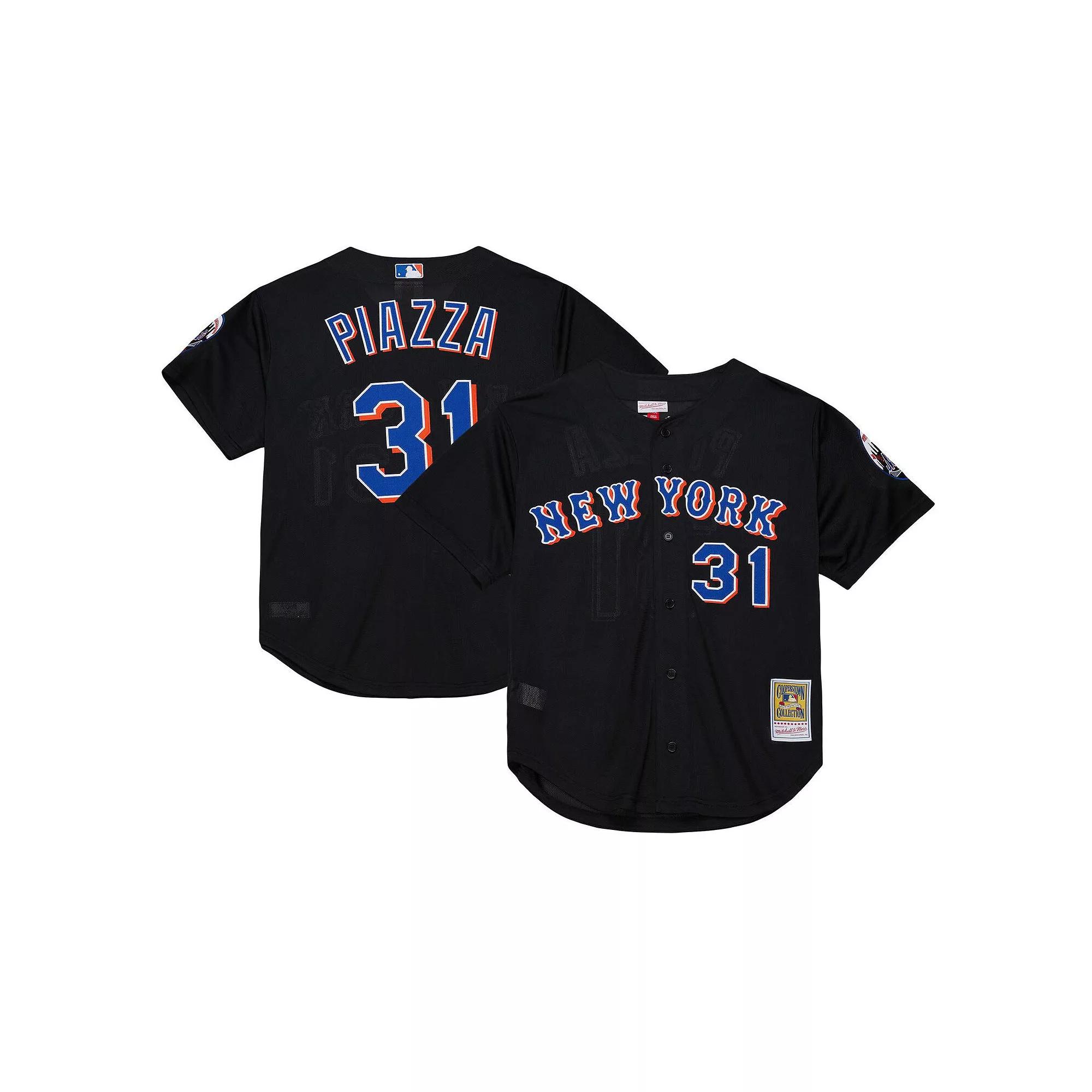 Men's Mitchell & Ness Mike Piazza Black New York Mets Cooperstown Collection 2000 Batting Practice Jersey, Size: Large Product Image