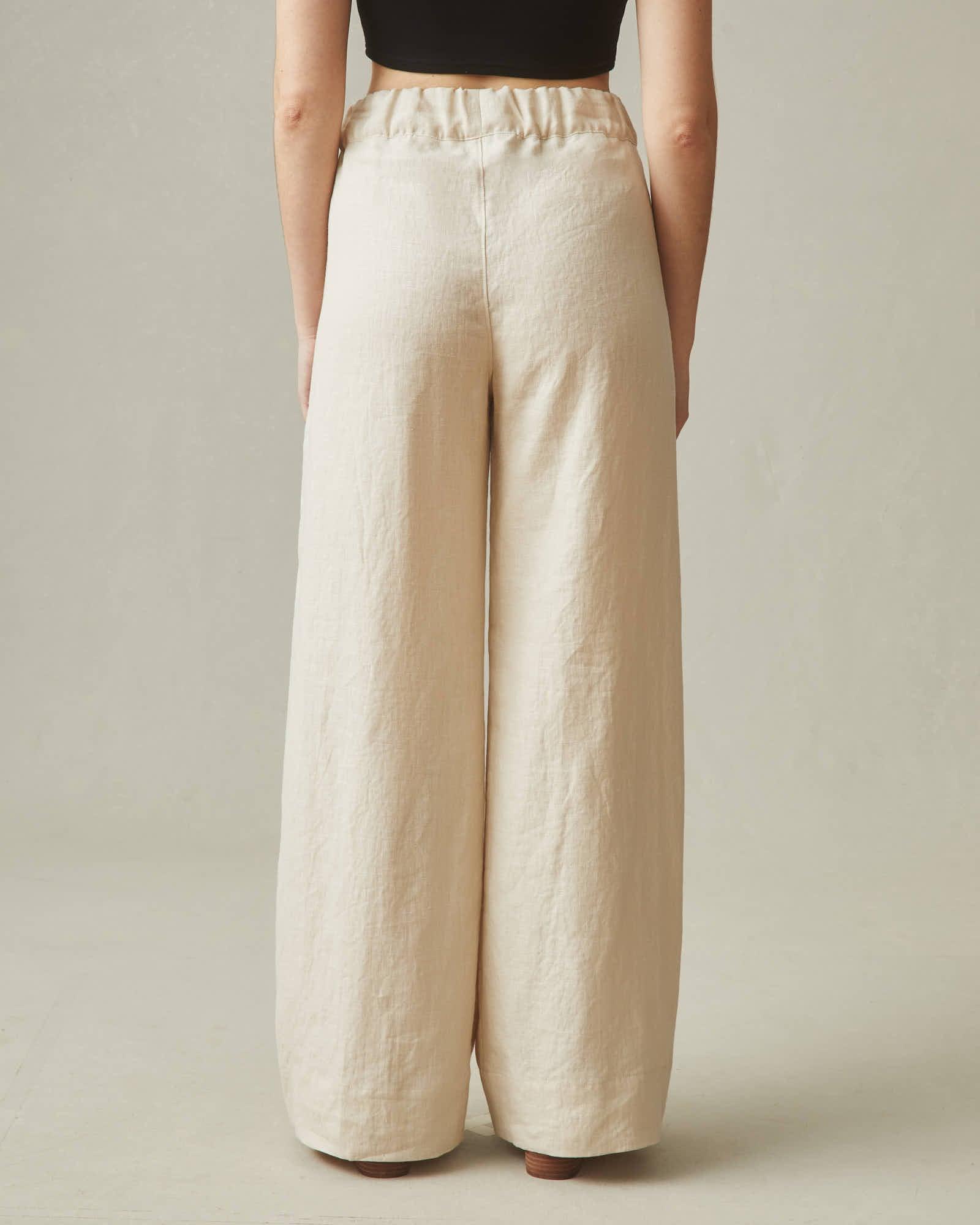 Women's Linen Wide Leg Pant - Cotton Product Image