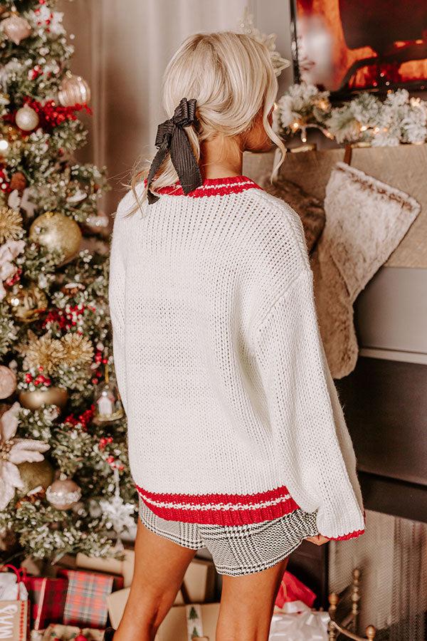 Holiday Vibes Knit Sweater in Sleigh Ivory Product Image