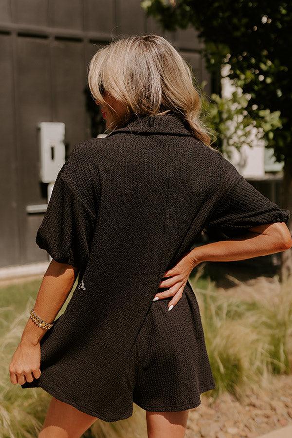 Down By The Lake Romper in Black Product Image