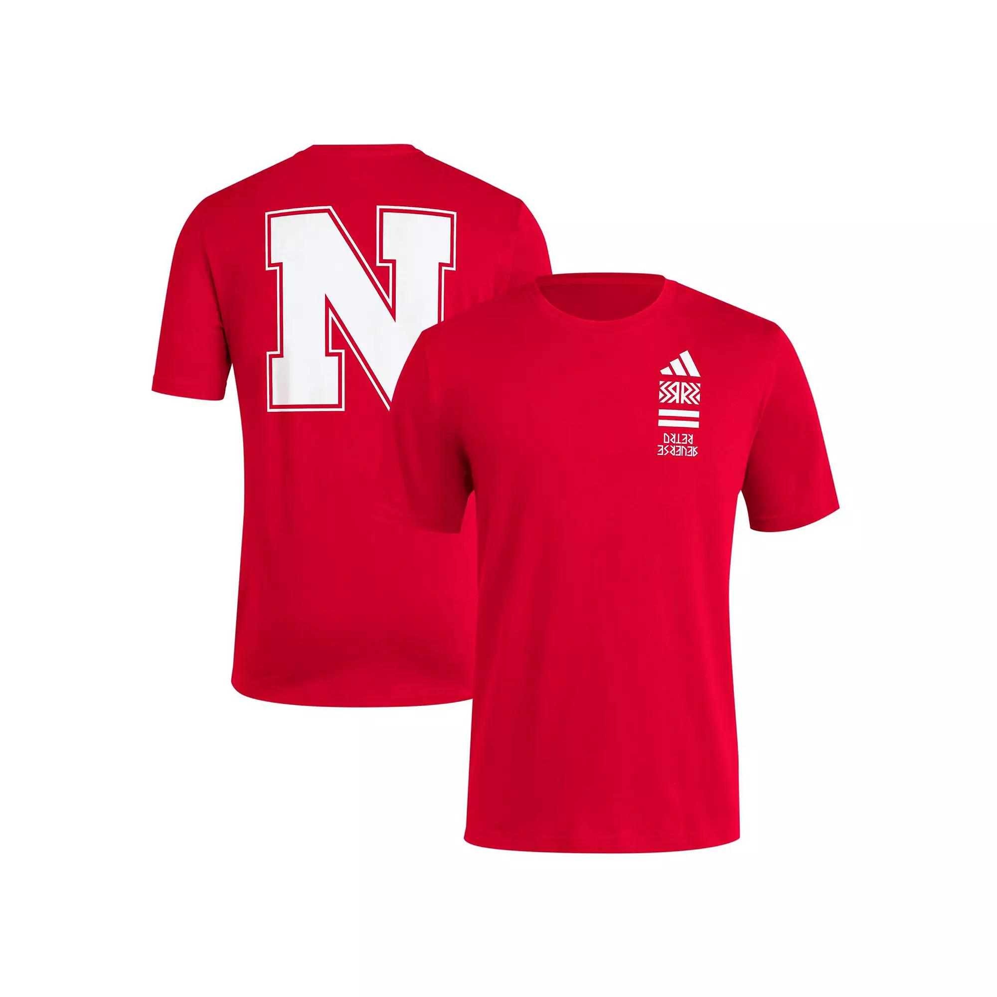 Men's adidas Scarlet Nebraska Huskers Reverse Retro Baseball 2 Hit T-Shirt,  Product Image