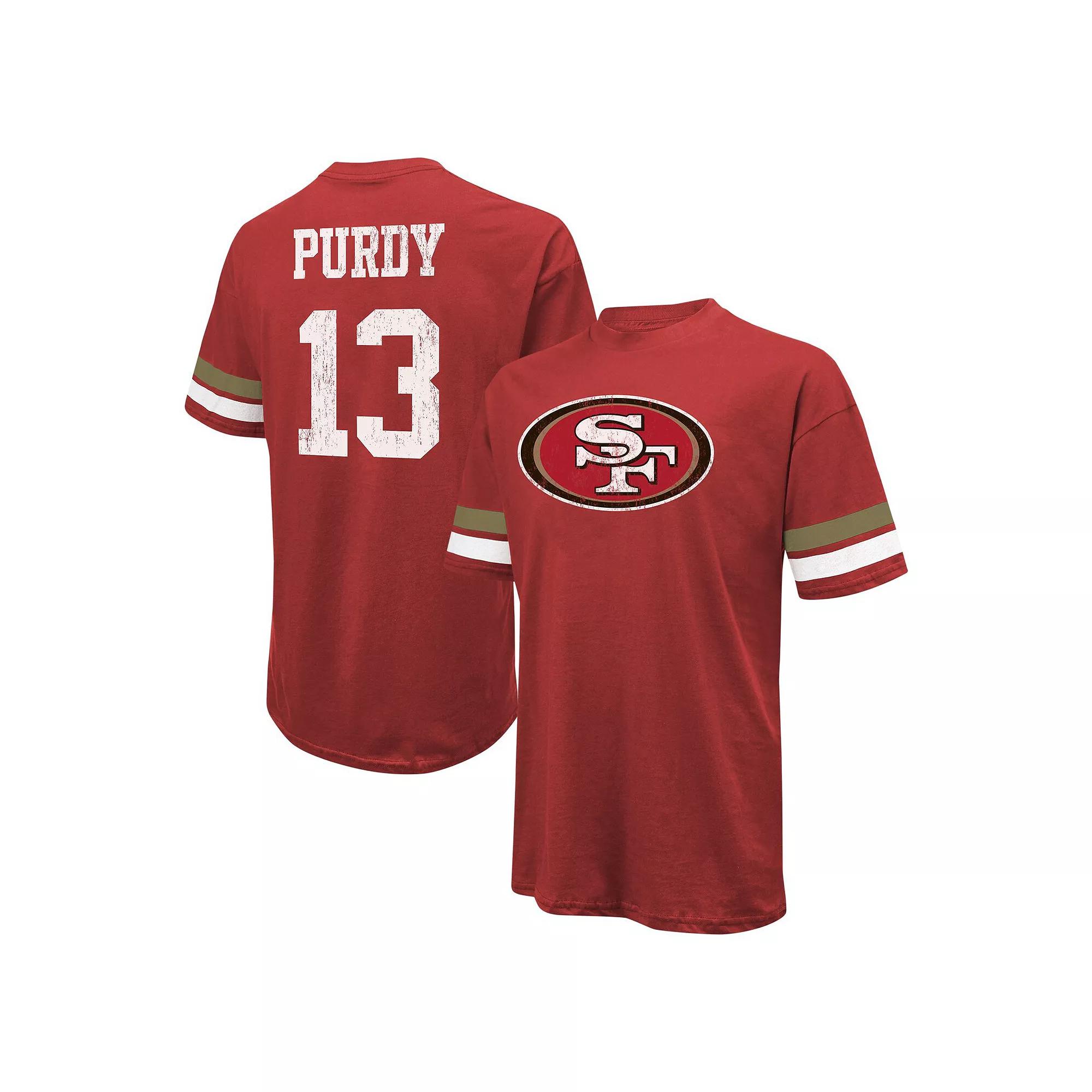 Men's Majestic Threads Brock Purdy Scarlet San Francisco 49ers Name & Number Over Product Image