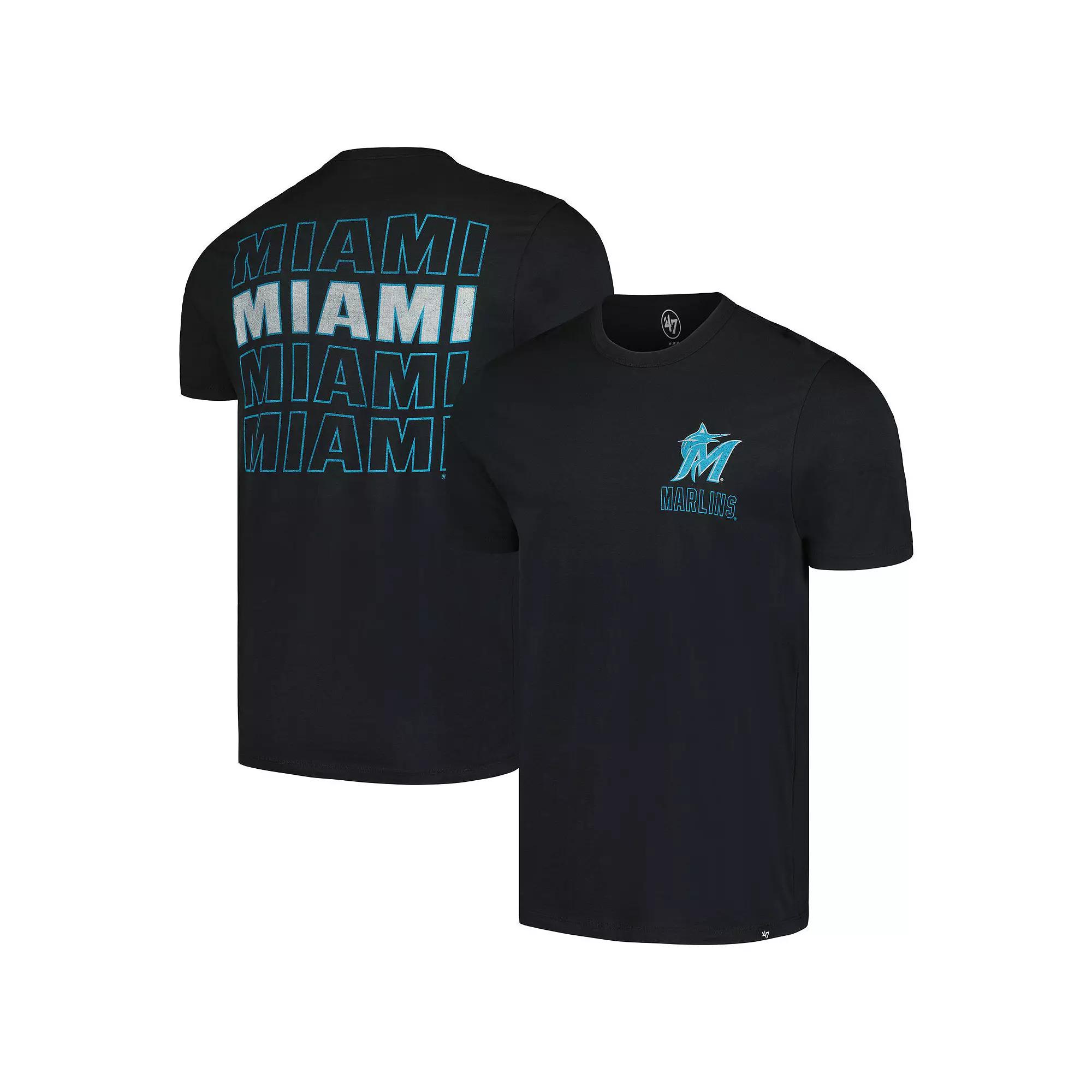 Men's '47 Black Miami Marlins Hang Back Franklin T-Shirt,  Product Image